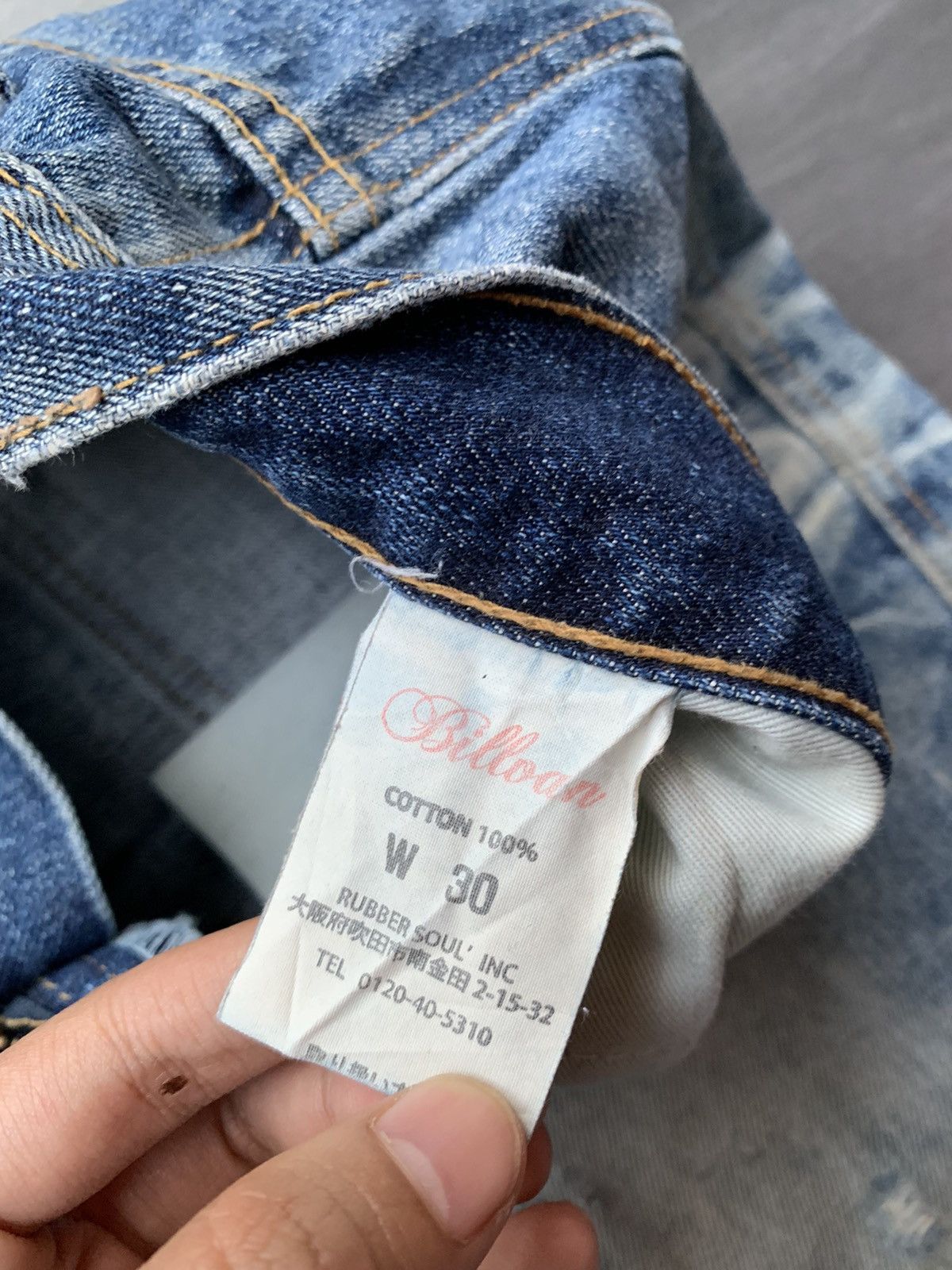 Japanese Brand Billvan Faded Wash Distressed Denim Size US 33 - 10 Thumbnail