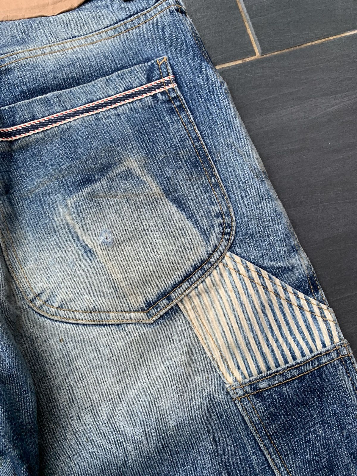 Japanese Brand Billvan Faded Wash Distressed Denim Size US 33 - 16 Thumbnail
