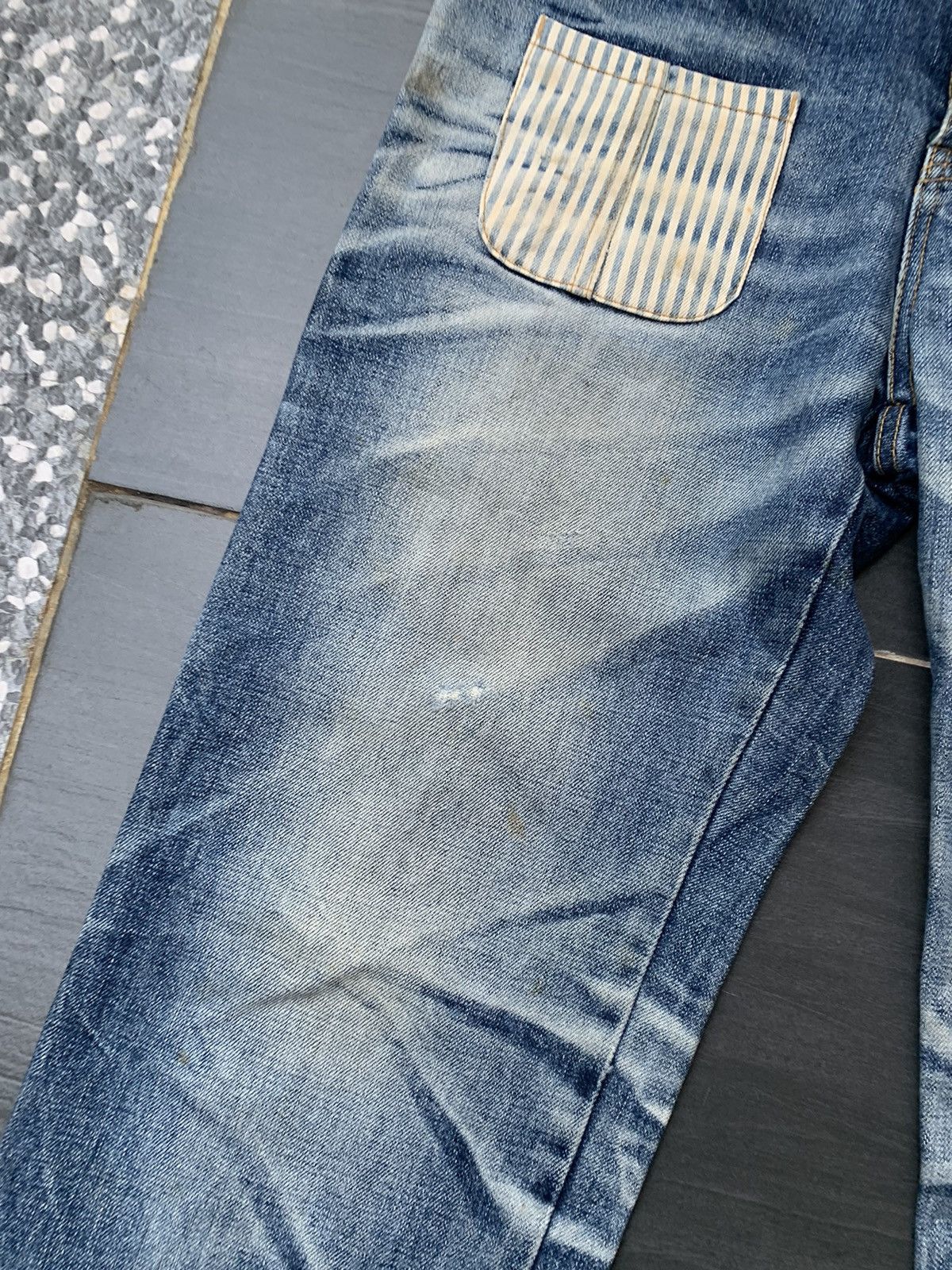 Japanese Brand Billvan Faded Wash Distressed Denim Size US 33 - 4 Thumbnail