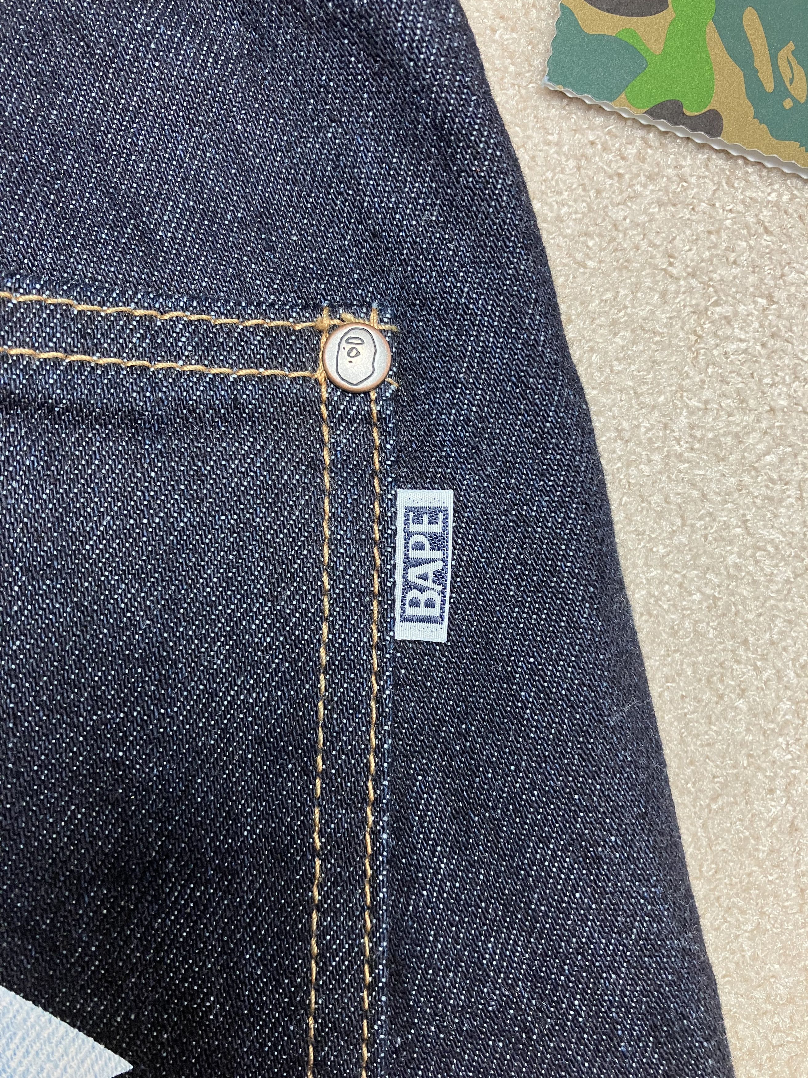 Bape RARE Bape Big Bapesta Star Logo Denim Size US 32 / EU 48 - 12 Thumbnail