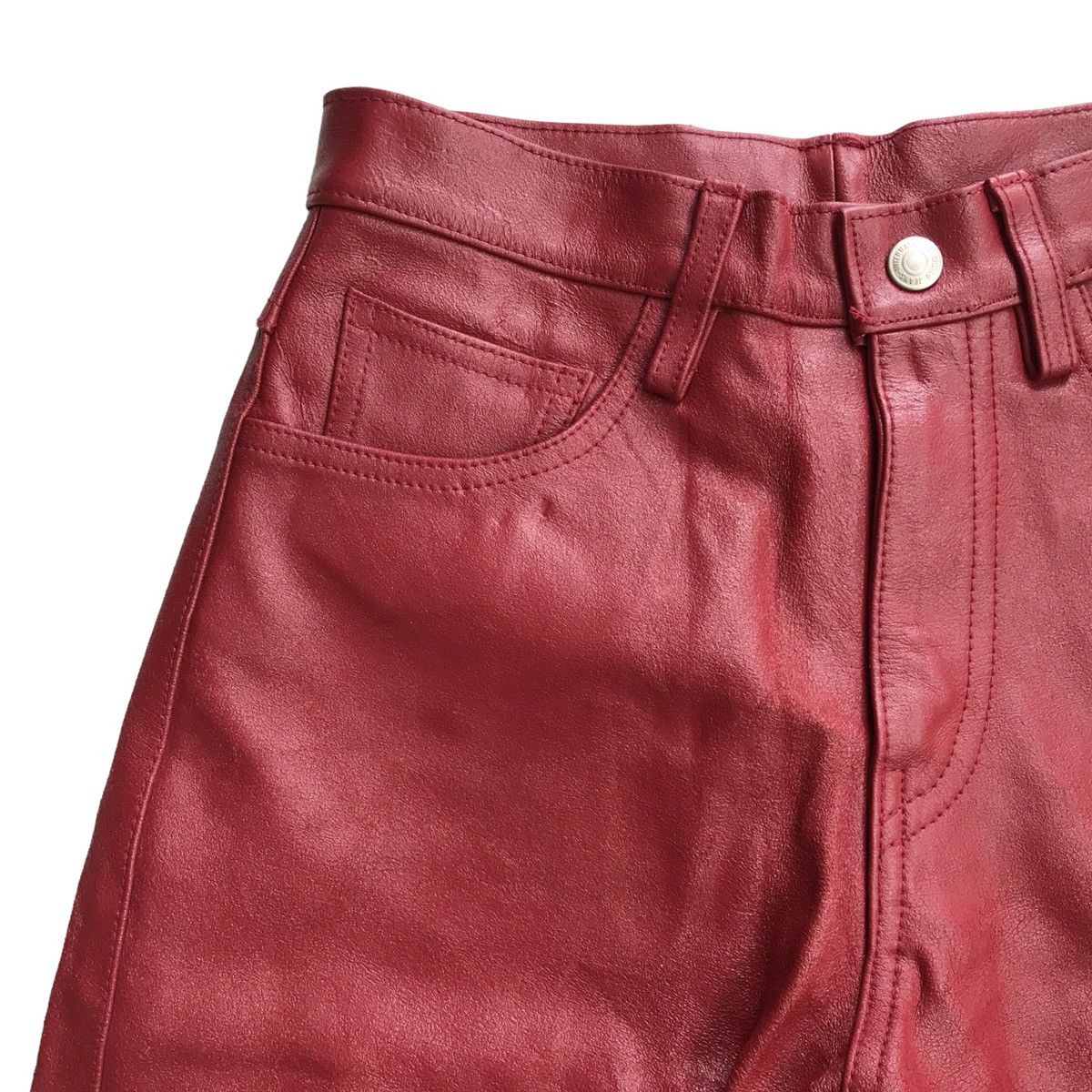 Genuine Leather NCB Japan Oxblood Genuine Cowhide Full Leather Pants Size US 28 / EU 44 - 5 Thumbnail