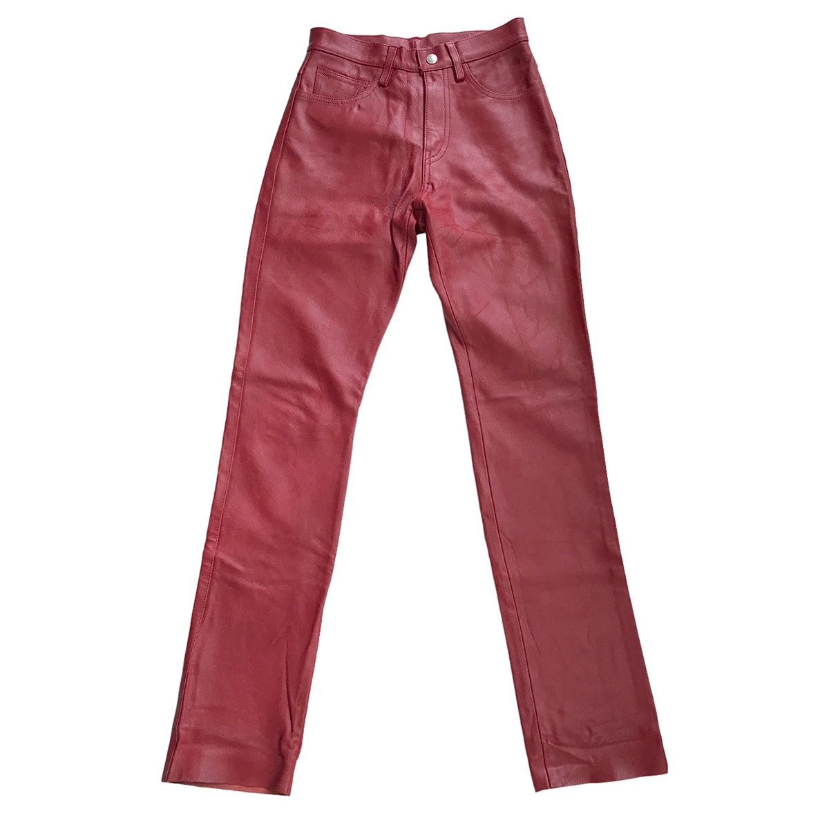 Genuine Leather NCB Japan Oxblood Genuine Cowhide Full Leather Pants Size US 28 / EU 44 - 2 Thumbnail