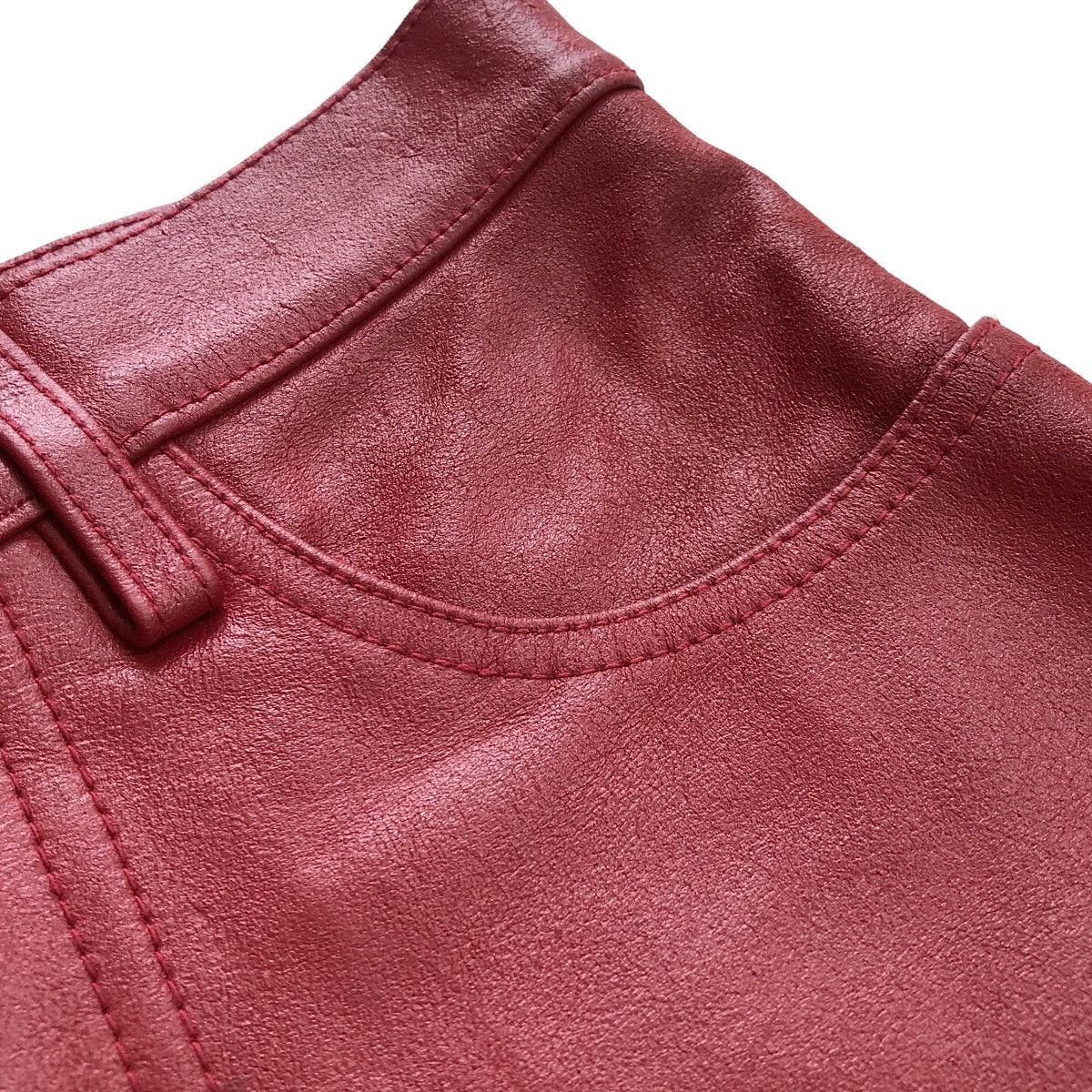 Genuine Leather NCB Japan Oxblood Genuine Cowhide Full Leather Pants Size US 28 / EU 44 - 8 Thumbnail