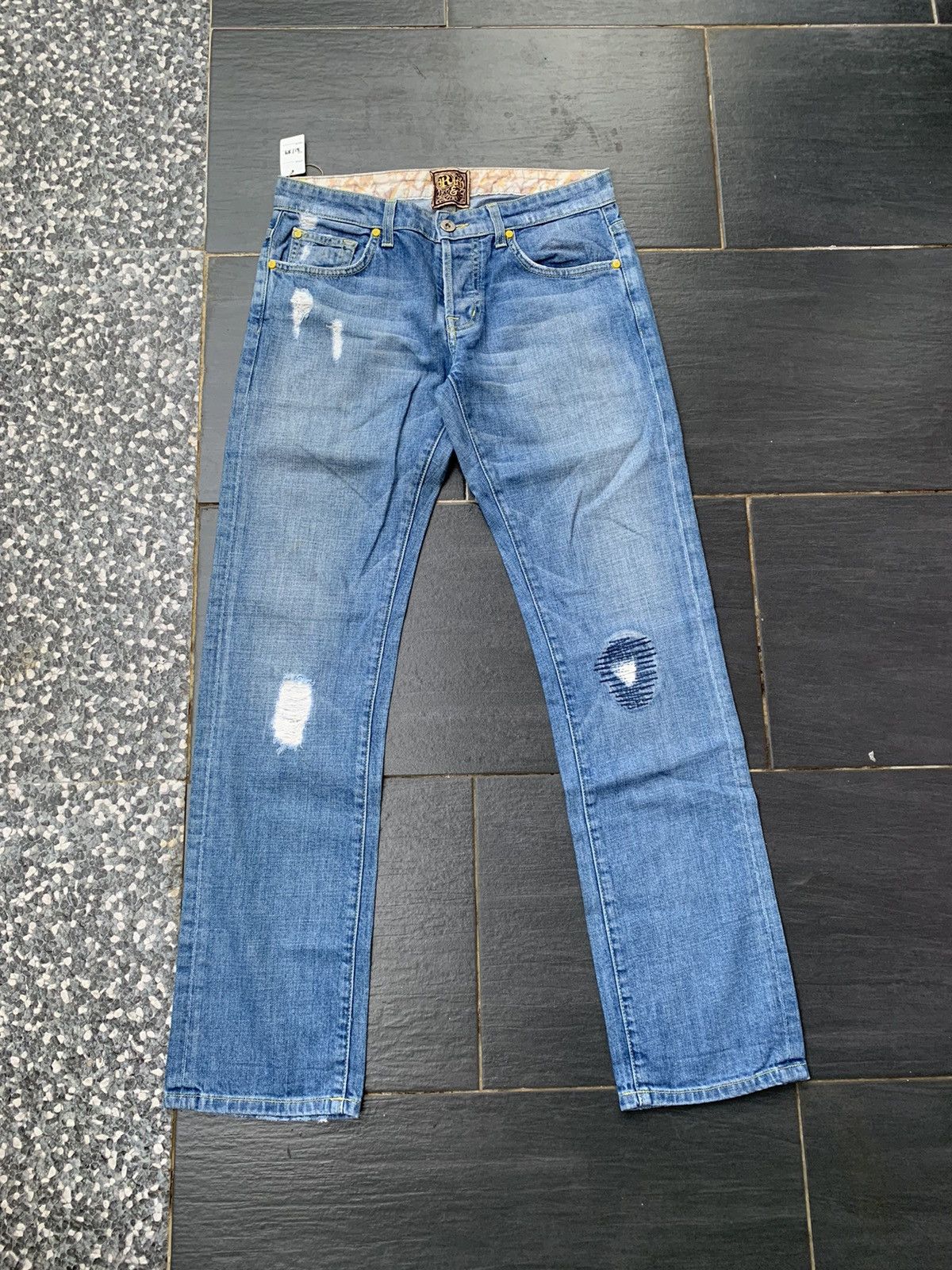 If Six Was Nine Vintage Rich & Skinny Distressed Denim Size US 31 - 1 Thumbnail