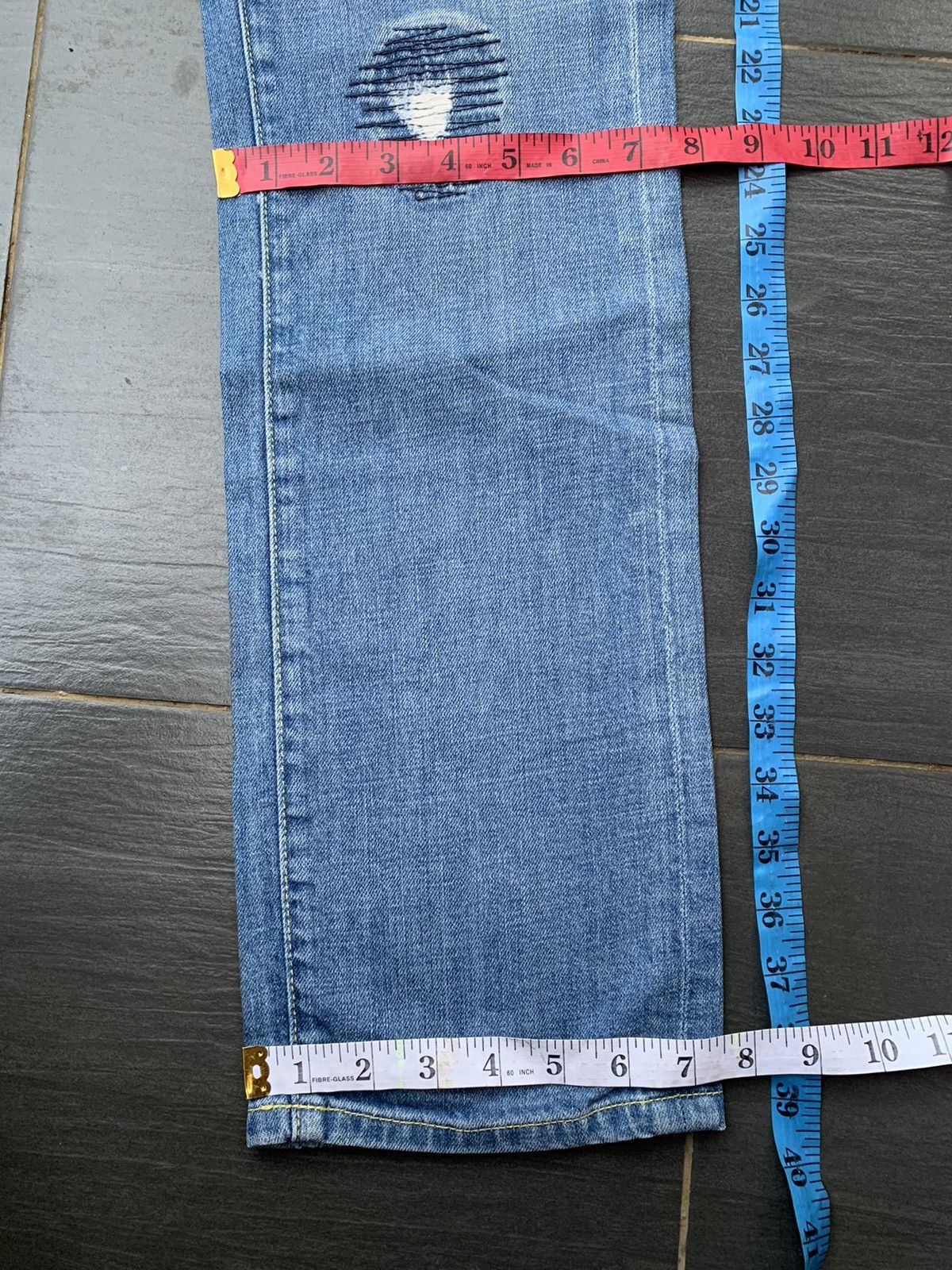 If Six Was Nine Vintage Rich & Skinny Distressed Denim Size US 31 - 13 Thumbnail