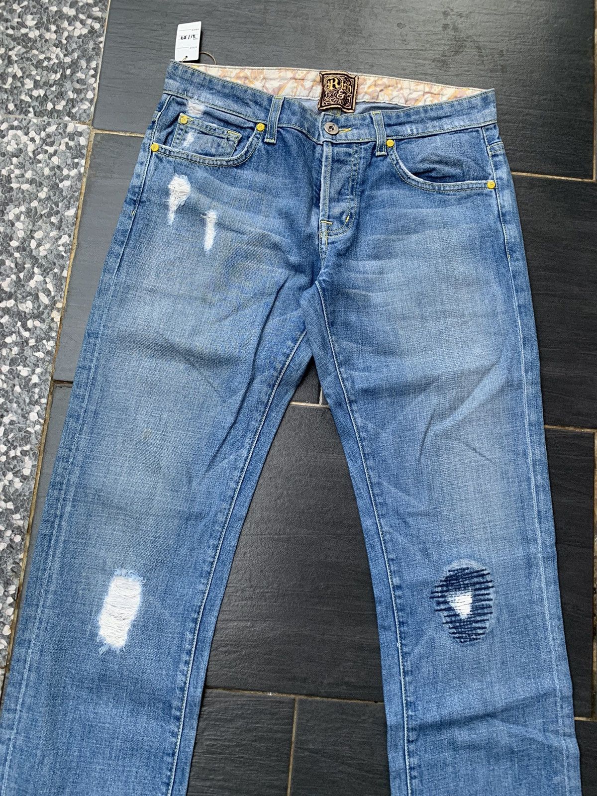 If Six Was Nine Vintage Rich & Skinny Distressed Denim Size US 31 - 2 Thumbnail