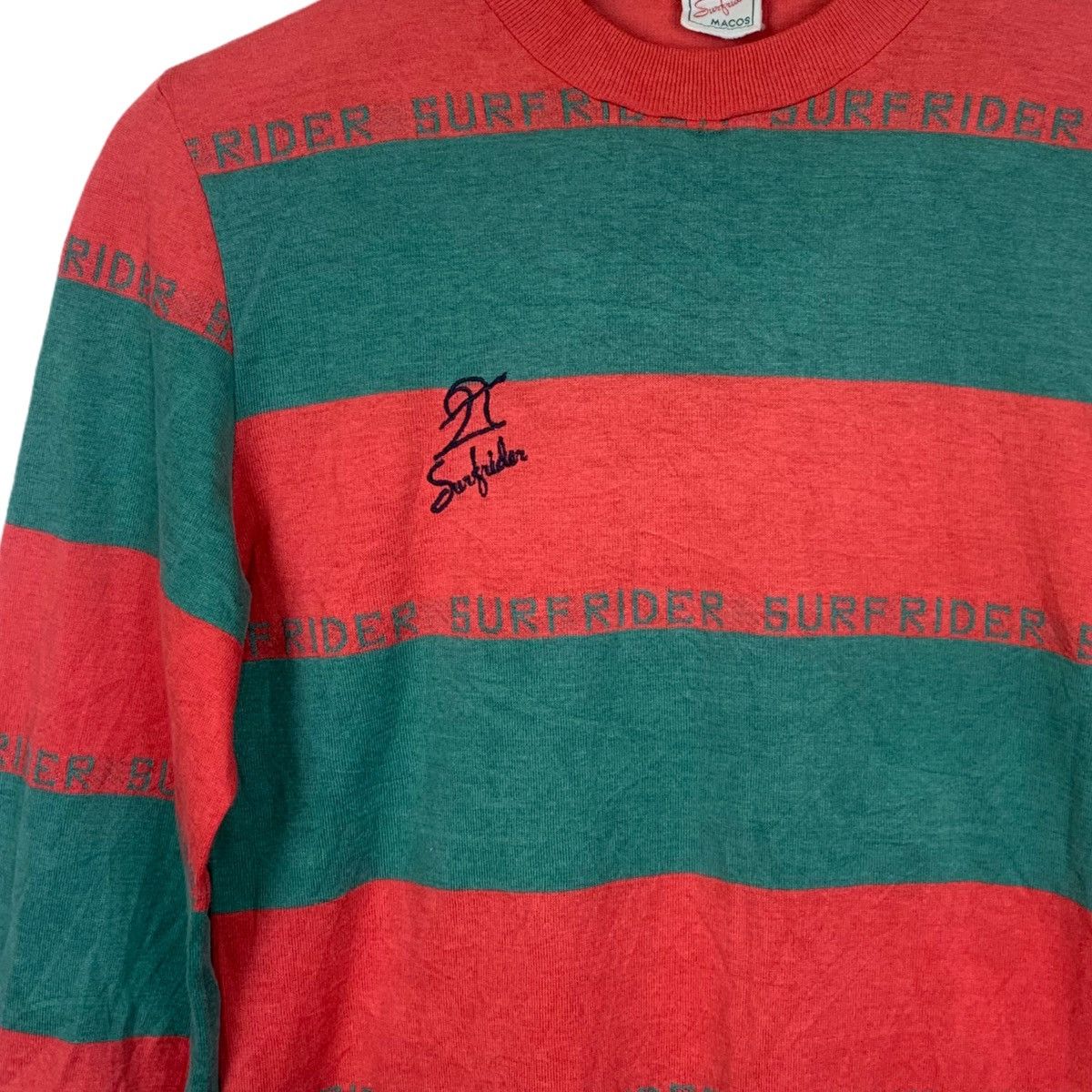 Vintage Vtg 70’s Surf Rider Macos Knitted Half Sleeve tee Size US S / EU 44-46 / 1 - 2 Thumbnail
