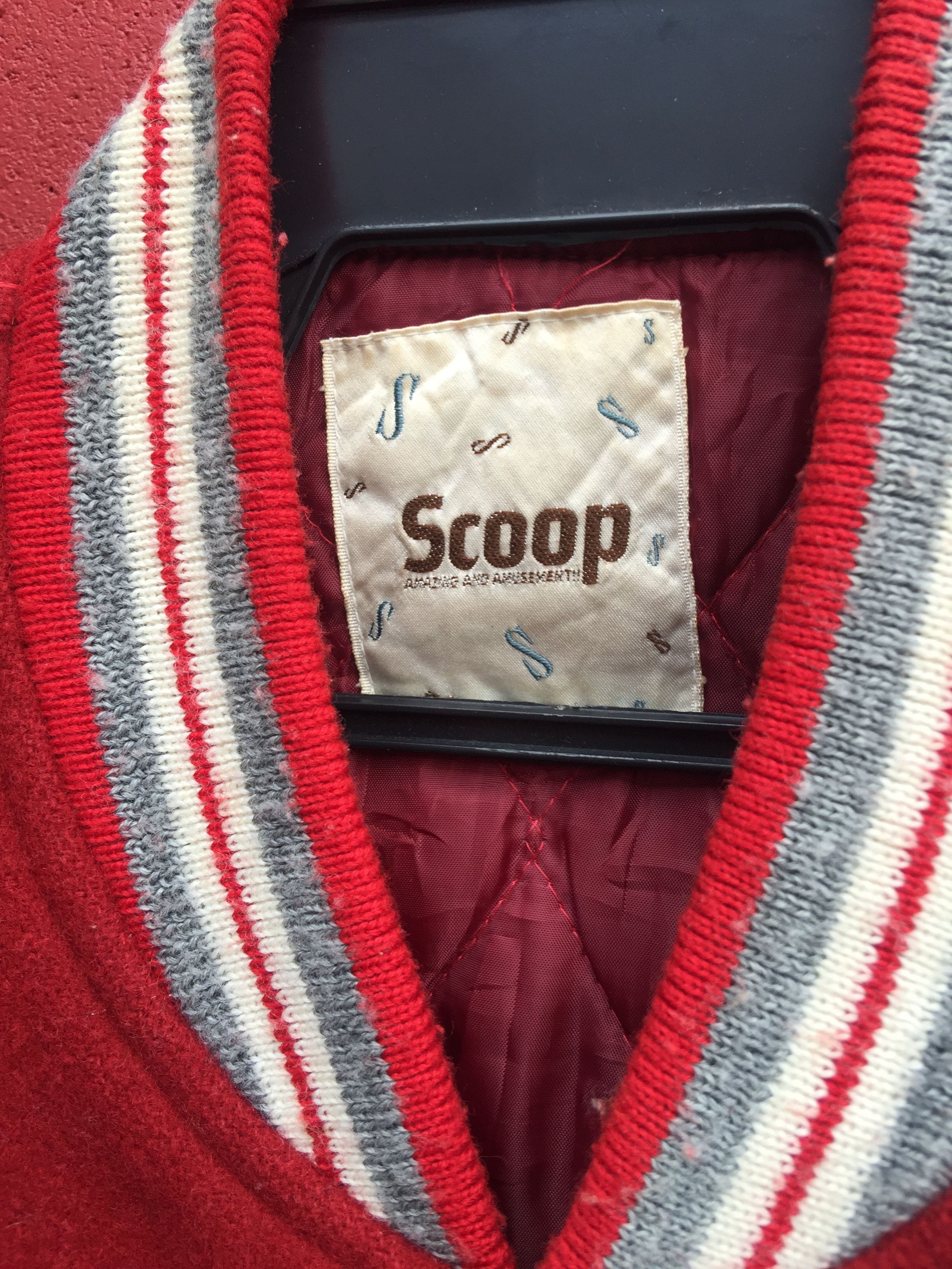 Japanese Brand × Vintage Vintage Scoop Varsity Jacket Maroon Travis Scott Style Size US L / EU 52-54 / 3 - 7 Thumbnail