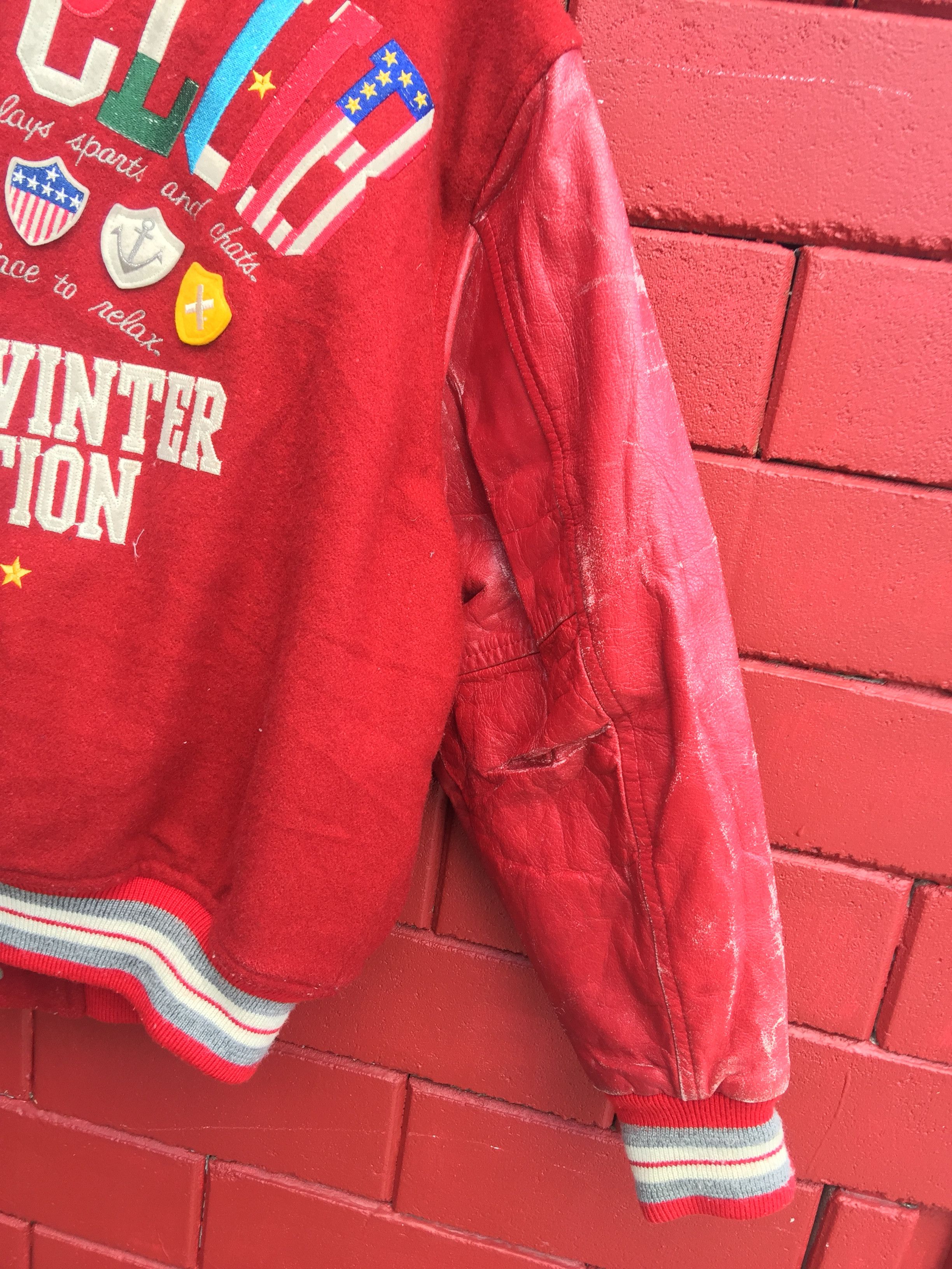 Japanese Brand × Vintage Vintage Scoop Varsity Jacket Maroon Travis Scott Style Size US L / EU 52-54 / 3 - 11 Thumbnail