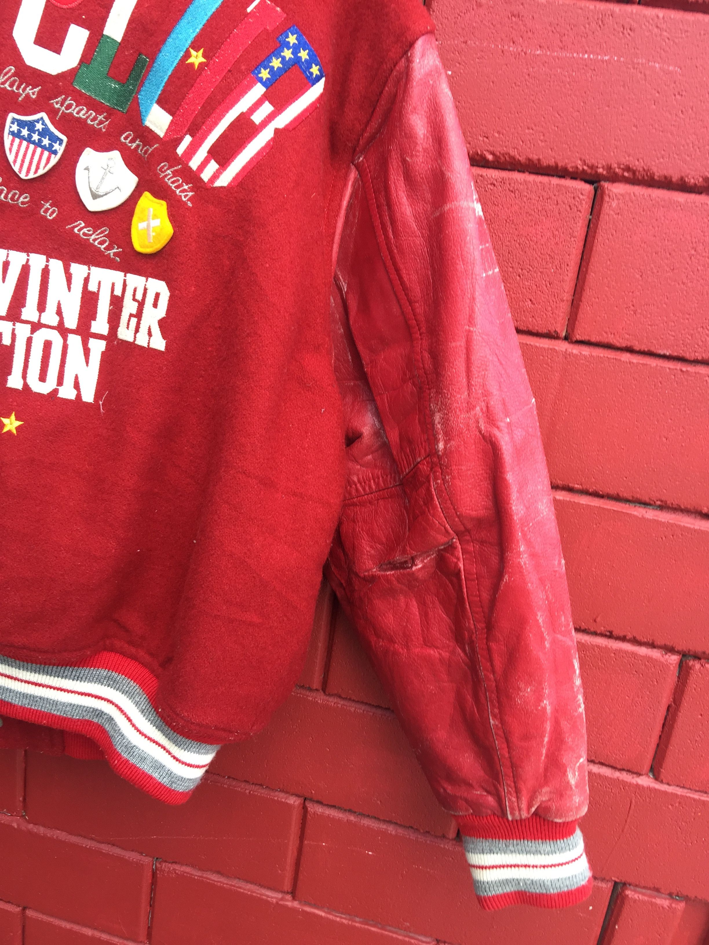 Japanese Brand × Vintage Vintage Scoop Varsity Jacket Maroon Travis Scott Style Size US L / EU 52-54 / 3 - 14 Thumbnail