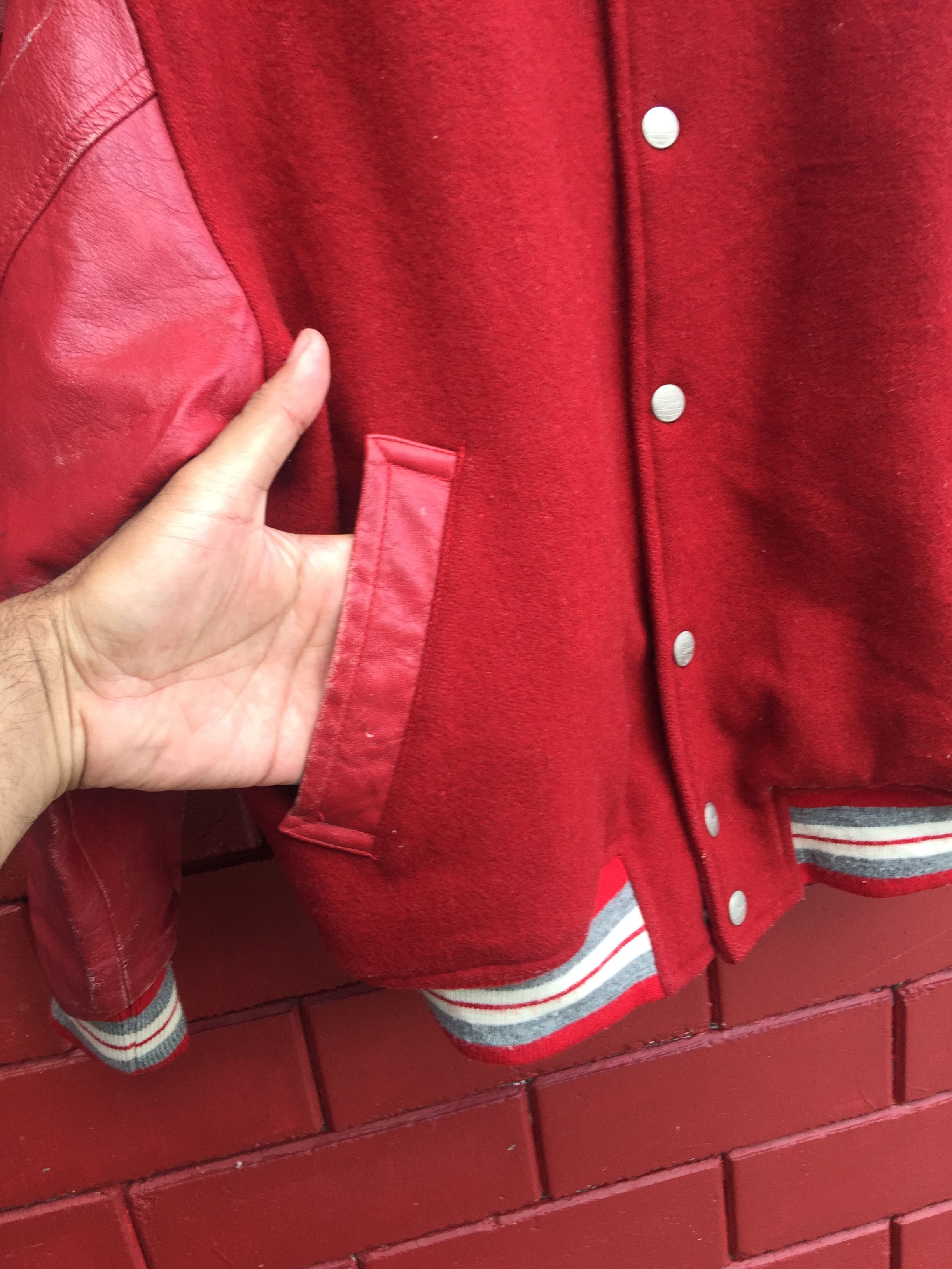 Japanese Brand × Vintage Vintage Scoop Varsity Jacket Maroon Travis Scott Style Size US L / EU 52-54 / 3 - 9 Thumbnail