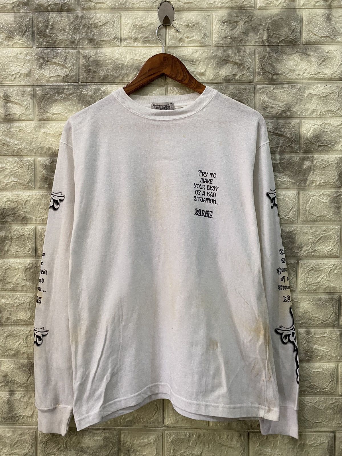 Japanese Brand Streetwear Shirt Karma Brand Size US M / EU 48-50 / 2 - 2 Thumbnail