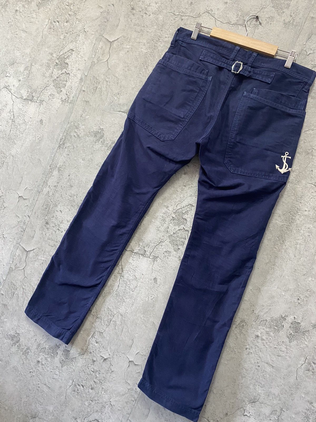 image of Vintage Abahouse Japan Buckle Belts Baker Pants in Blue, Men's (Size 32)