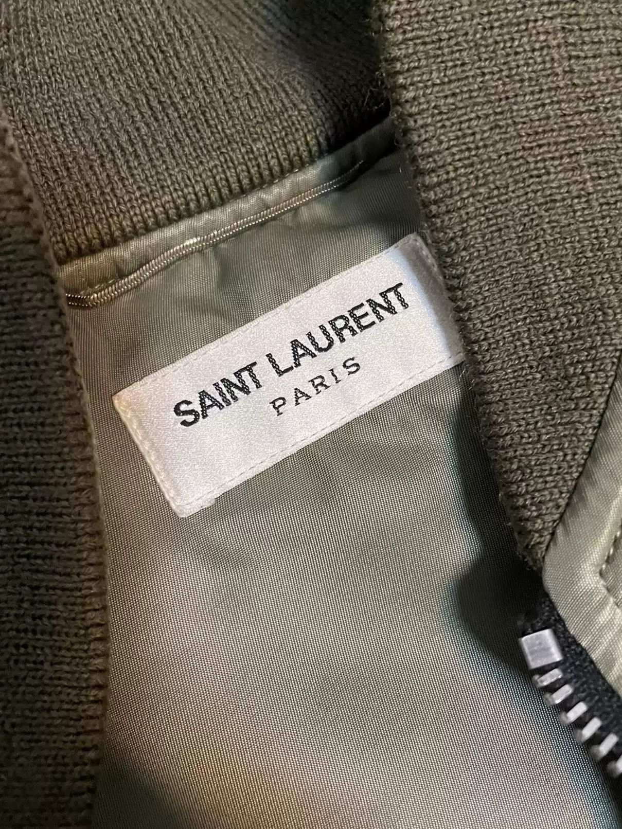 Saint Laurent Paris Saint Laurent Army Green Bomber Jacket Size M Size US M / EU 48-50 / 2 - 2 Thumbnail