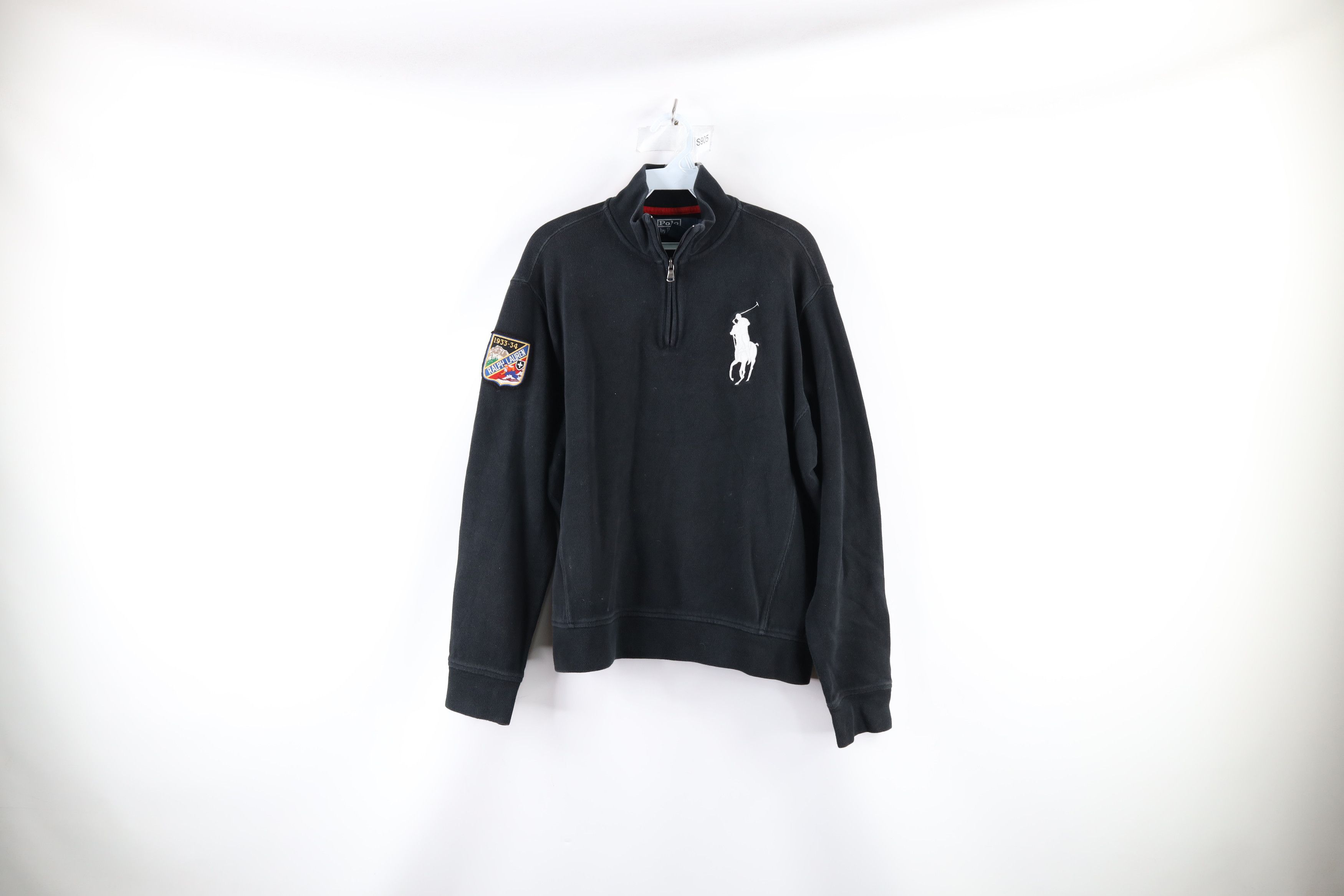 Vintage Ralph Lauren Skier Half Zip Pullover Sweater Black