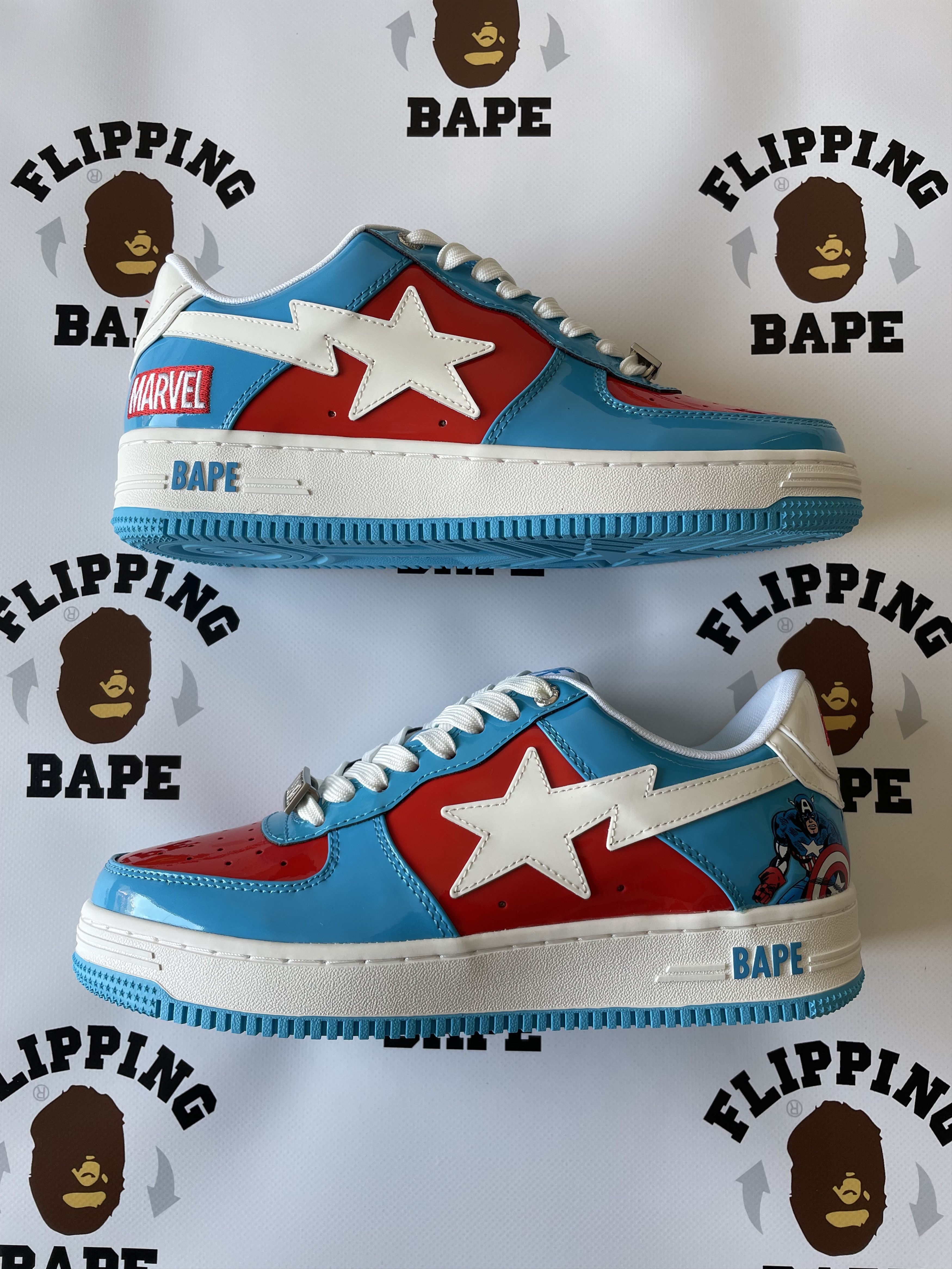 Bape MARVEL BAPE STA CAPTAIN AMERICA Size US 8.5 / EU 41-42 - 3 Thumbnail