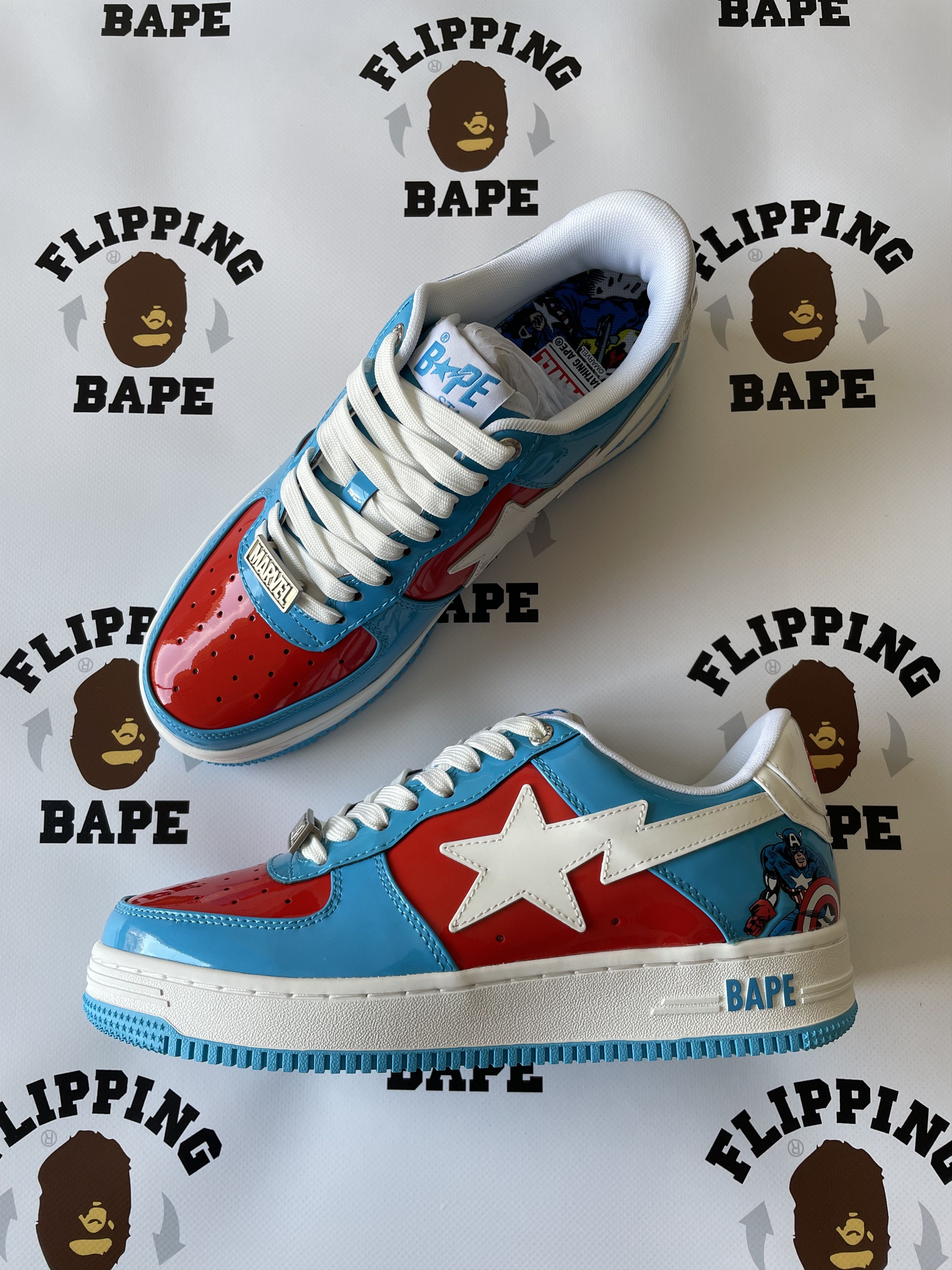 Bape MARVEL BAPE STA CAPTAIN AMERICA Size US 8.5 / EU 41-42 - 1 Thumbnail
