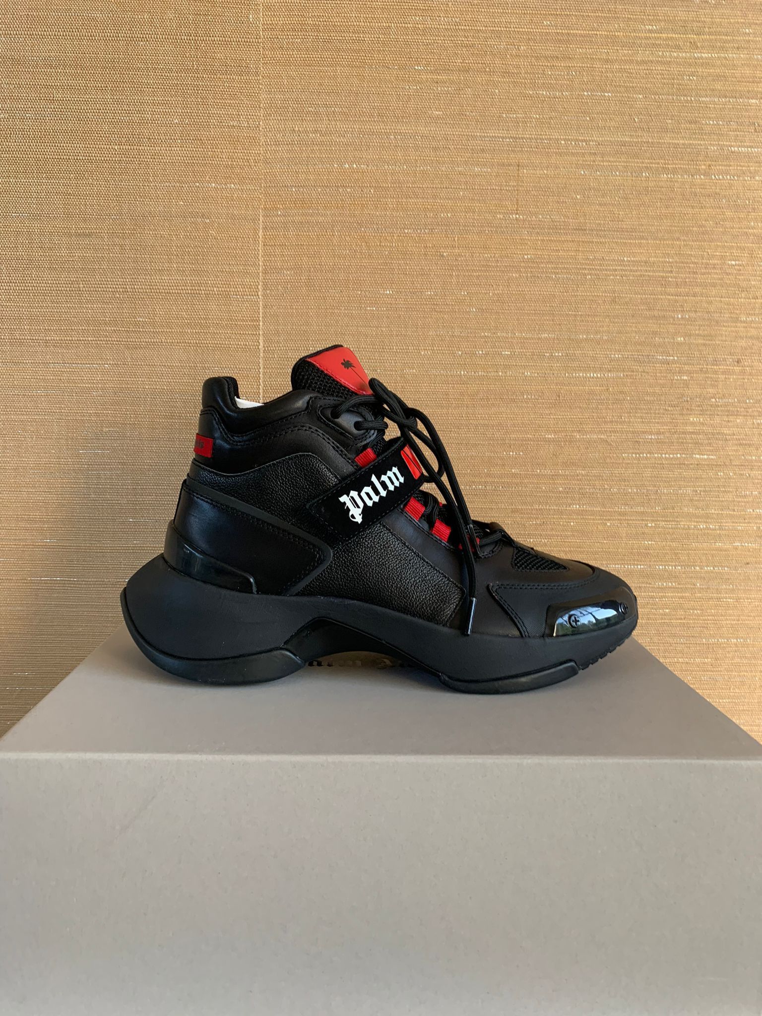 image of Palm Angels High Recovery Sneakers In Black Red, Men's (Size 7)