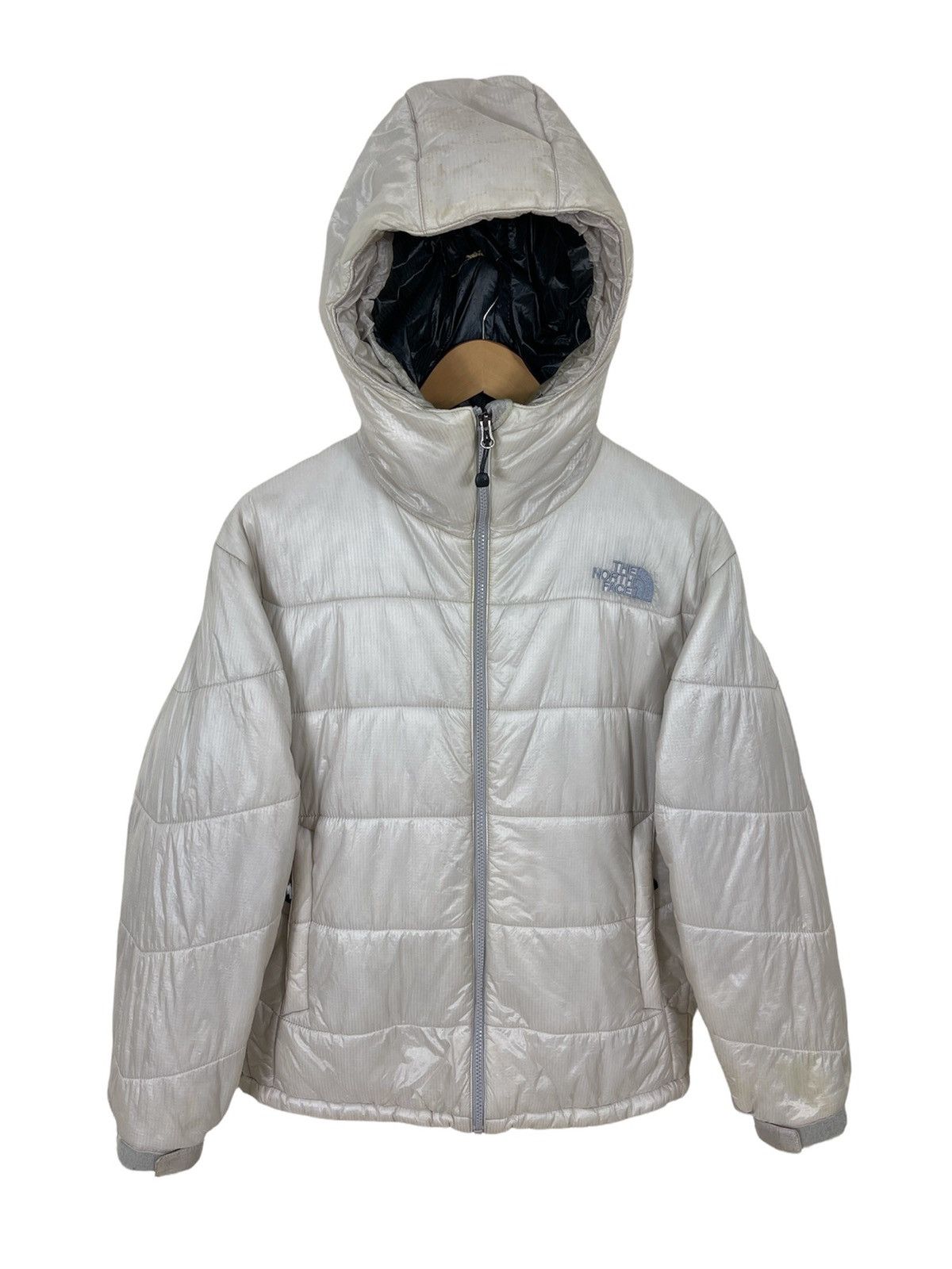 image of The North Face Puffer Jacket in White/Cream, Men's (Size Small)