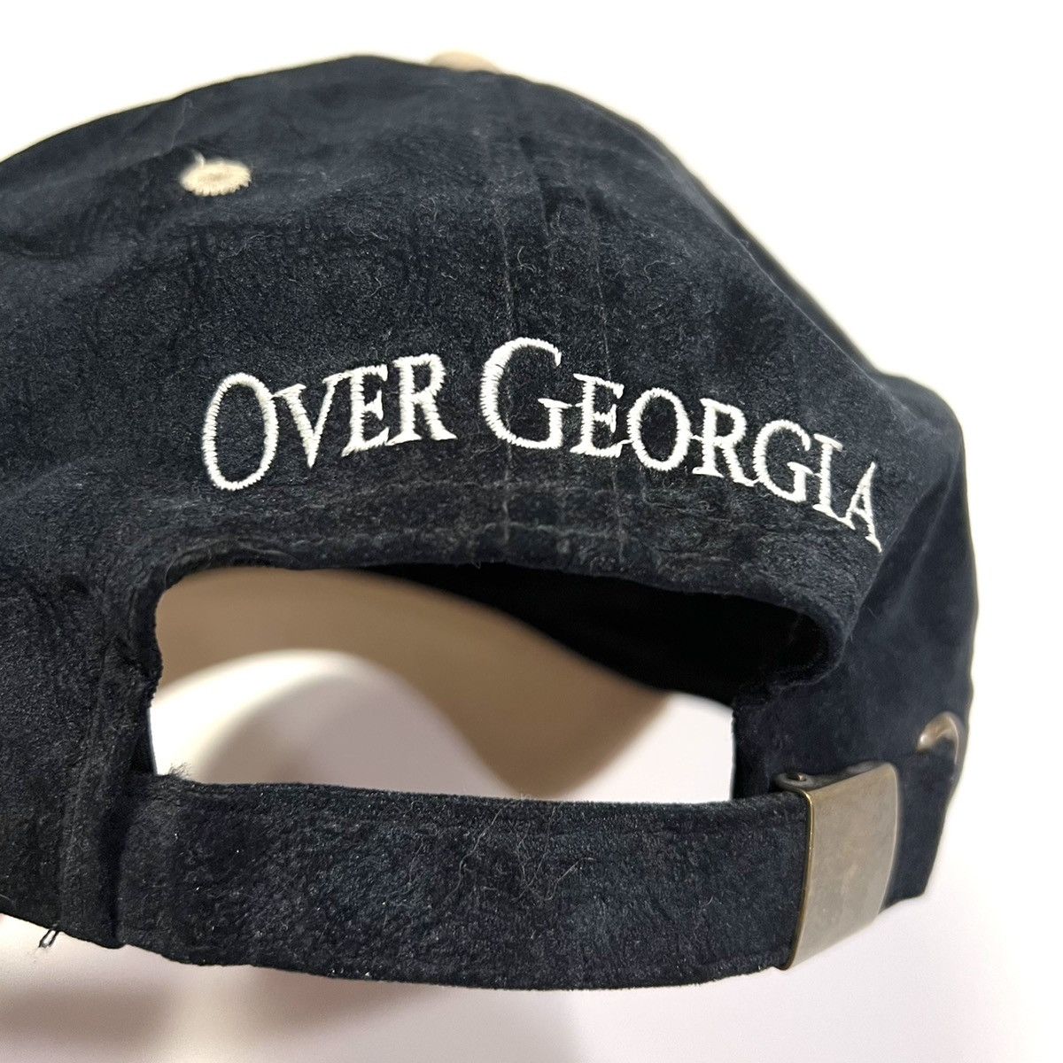 Vintage Six Flags Over Georgia Suede Patch Logo Adjustable Hat Size ONE SIZE - 2 Thumbnail
