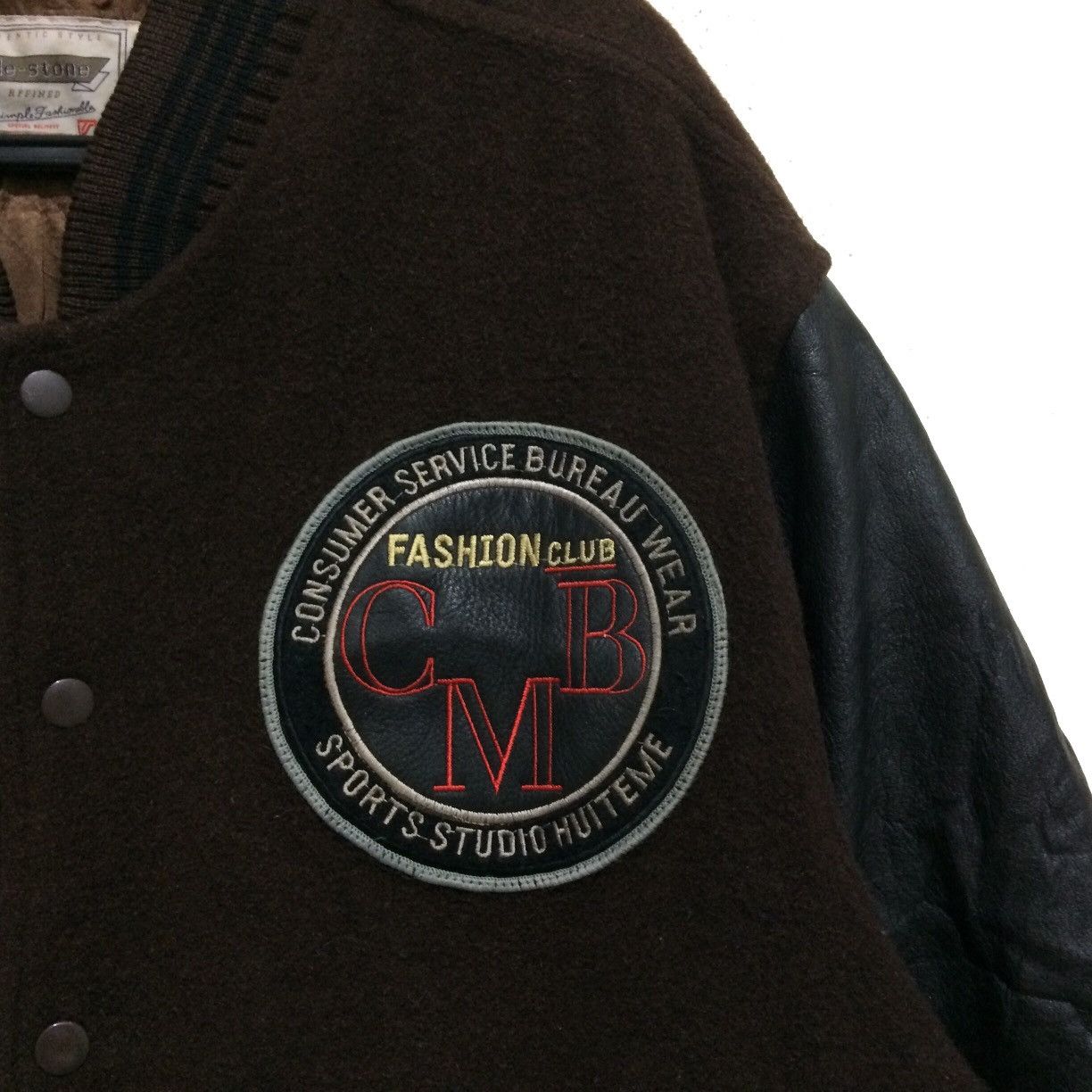 Milestone Mile-Stone Jeff Hamilton Wool Leather Varsity Bomber Jacket Size US M / EU 48-50 / 2 - 2 Thumbnail