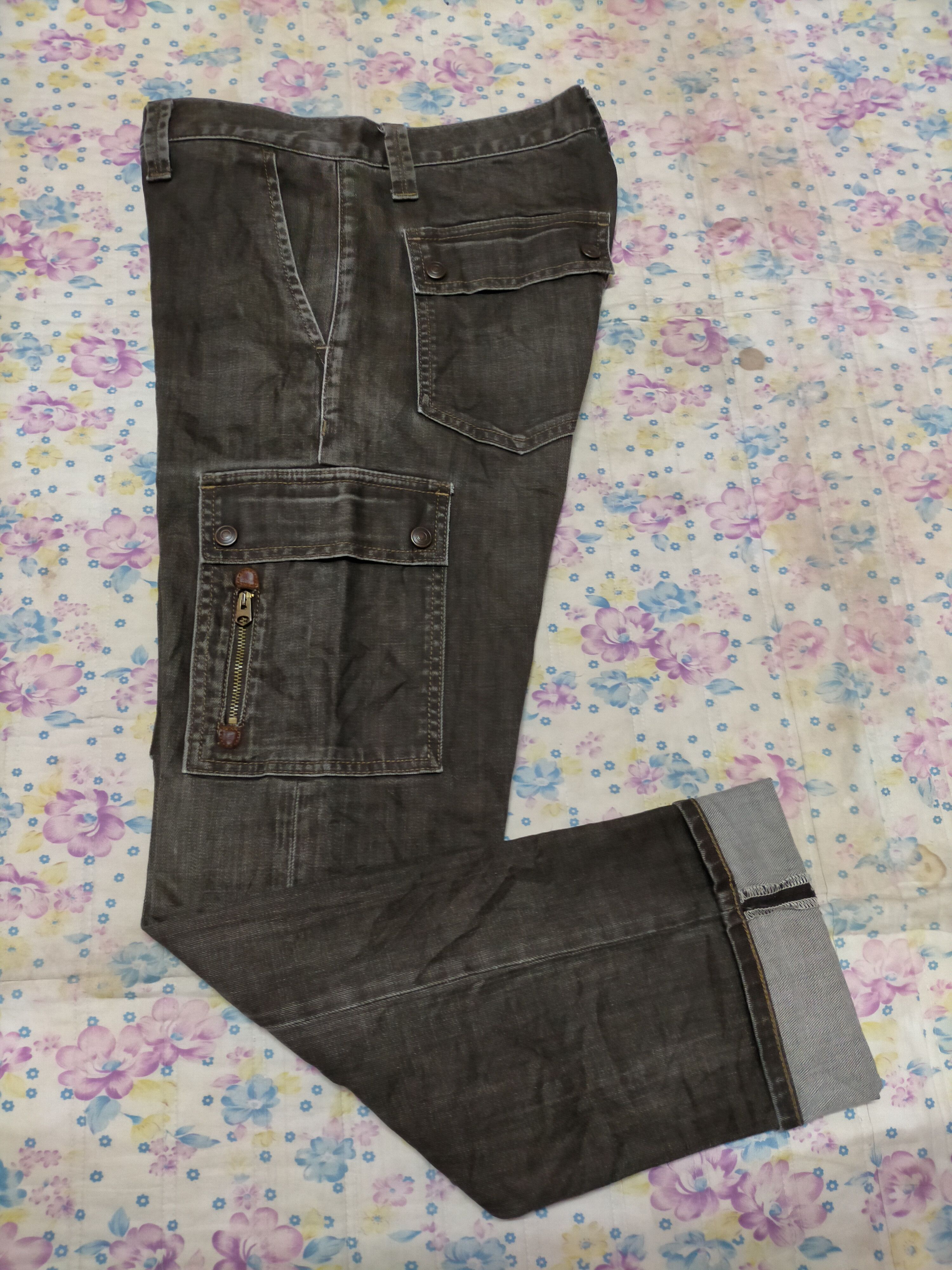 Hysteric Glamour Back Number Cargo Pants Denim Size US 33 - 2 Thumbnail