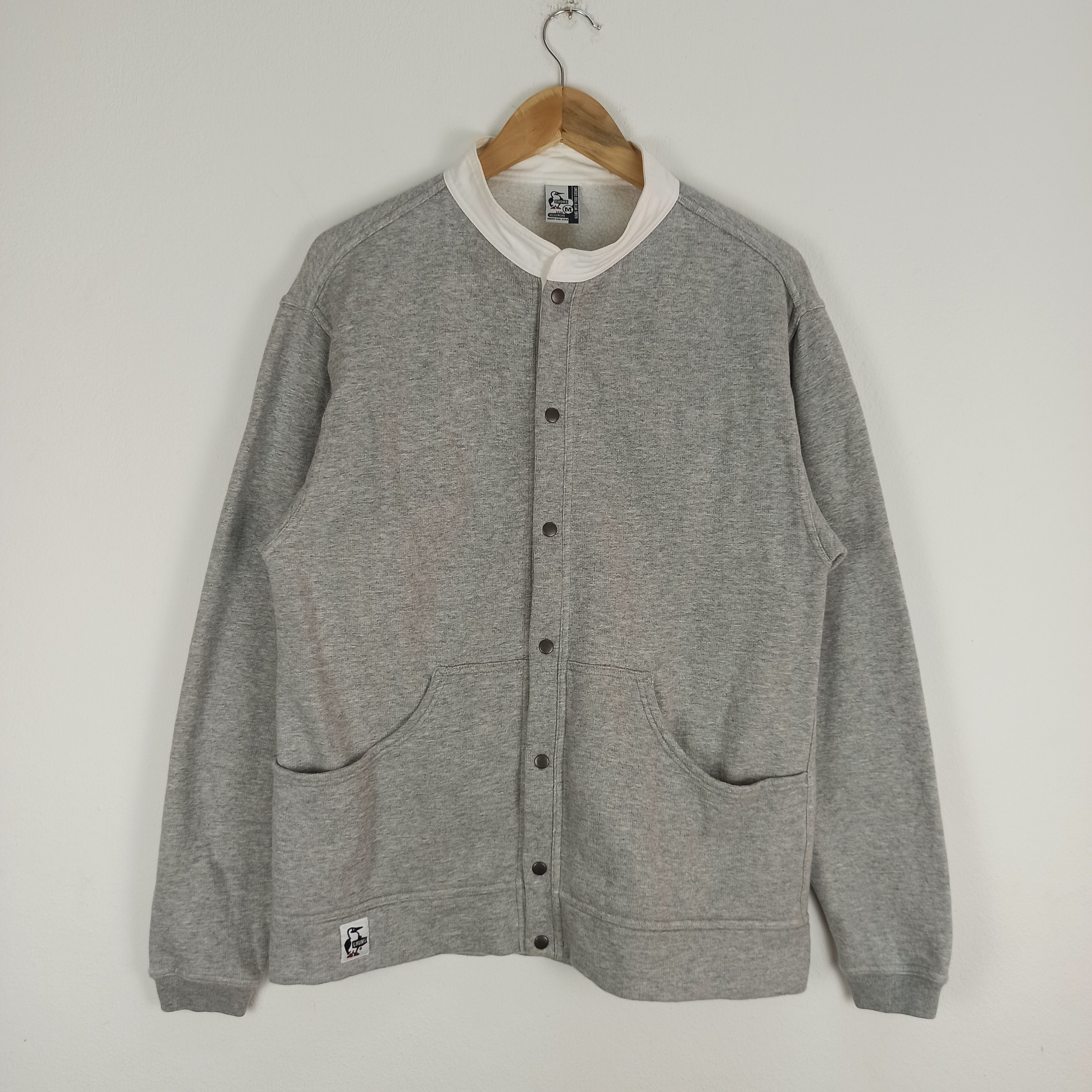 image of Chums Hello Wear Up Button Sweatshirt in Grey, Men's (Size Medium)