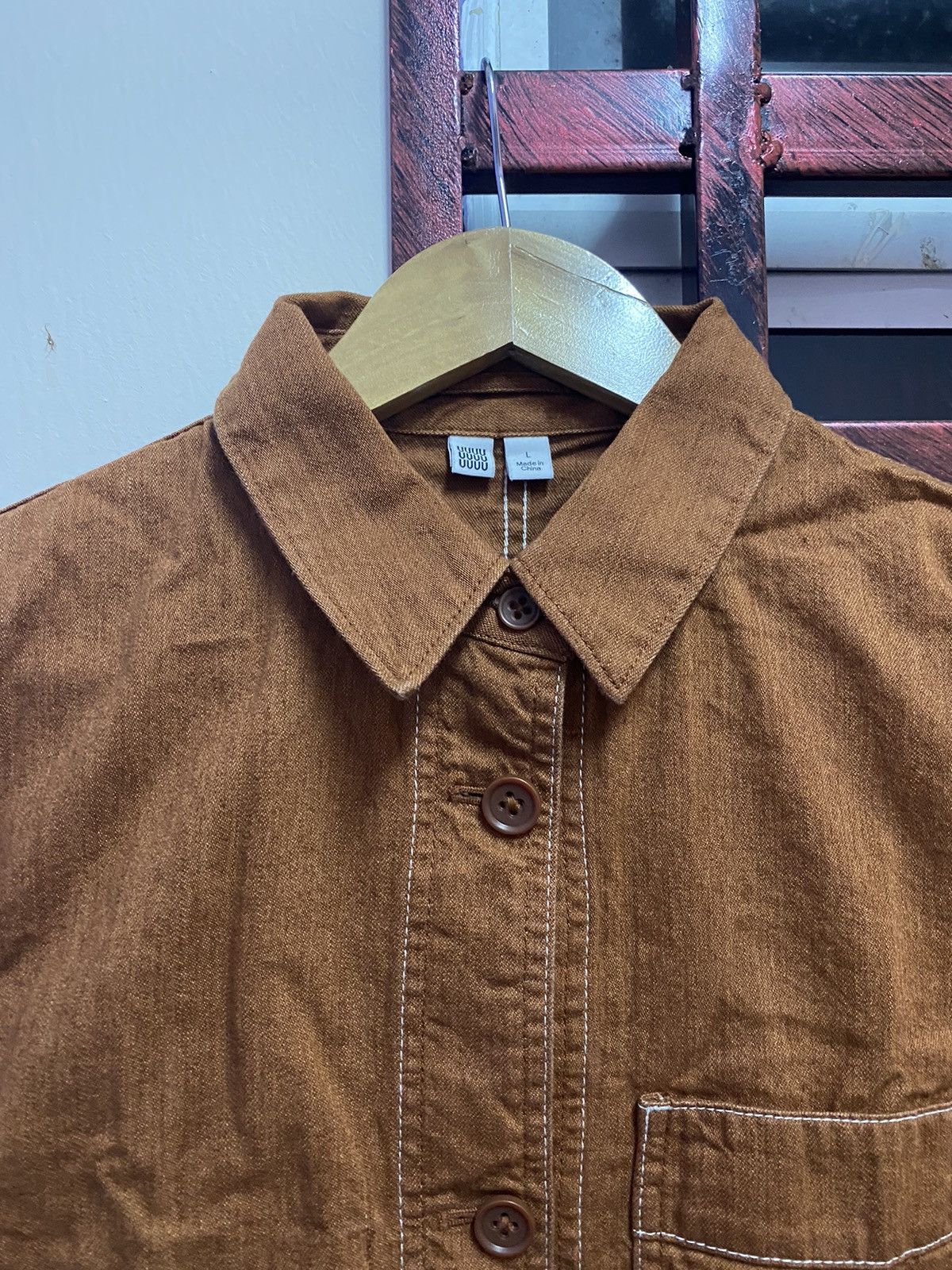 Uniqlo 🔥 Baggy Jacket 🔥 Uniqlo X Christophe Lemaire Brown Jacket Size L / US 10 / IT 46 - 4 Thumbnail
