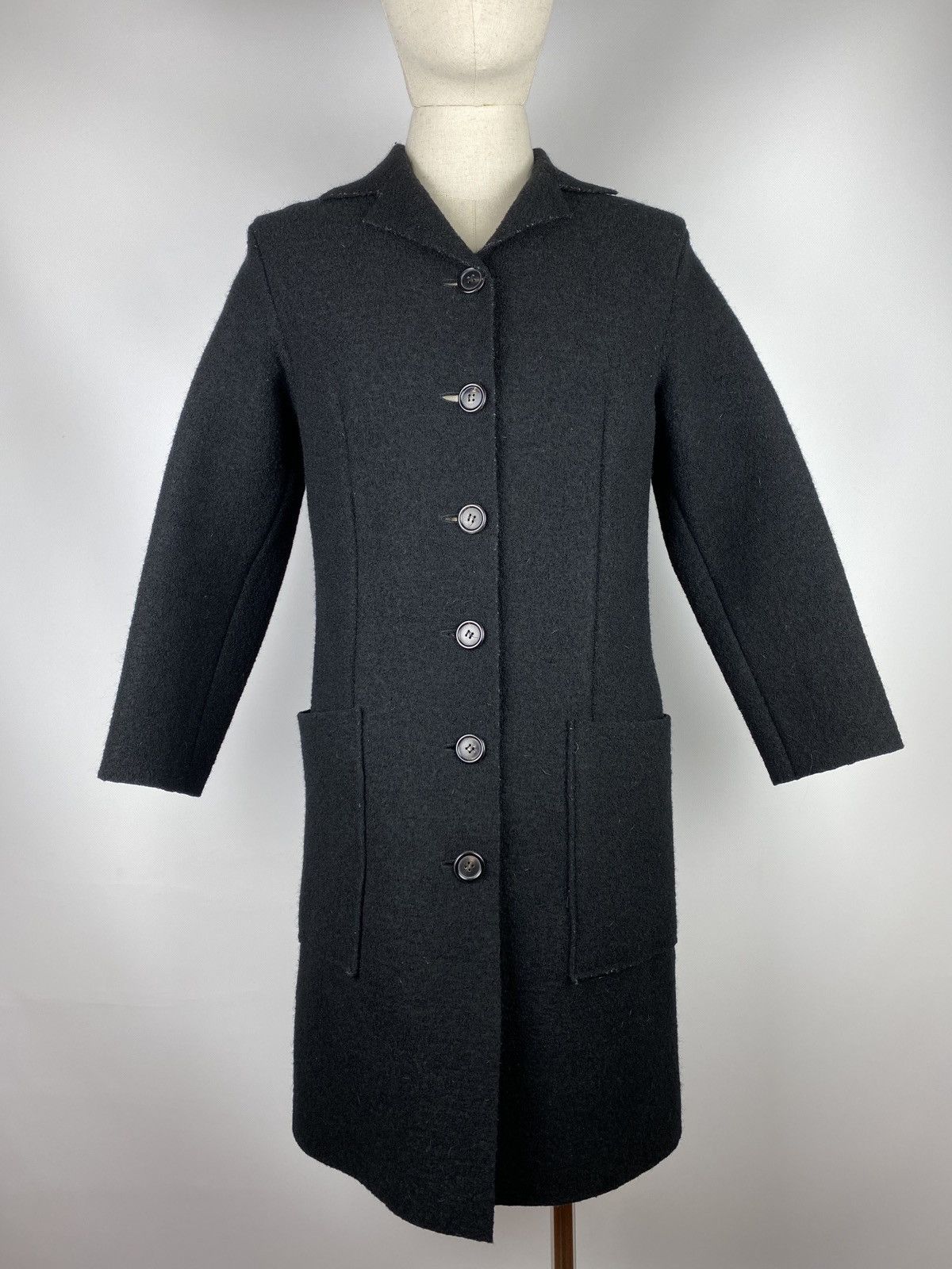 image of Avant Garde Rundholz Avant-Garde Women’S Boiled Wool Coat Jacket Size S in Black, Women's