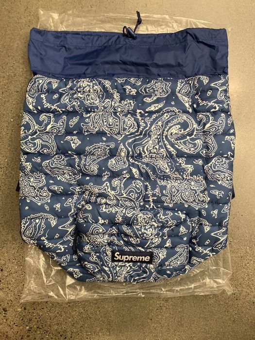 Supreme Supreme puffer backpack blue paisley | Grailed