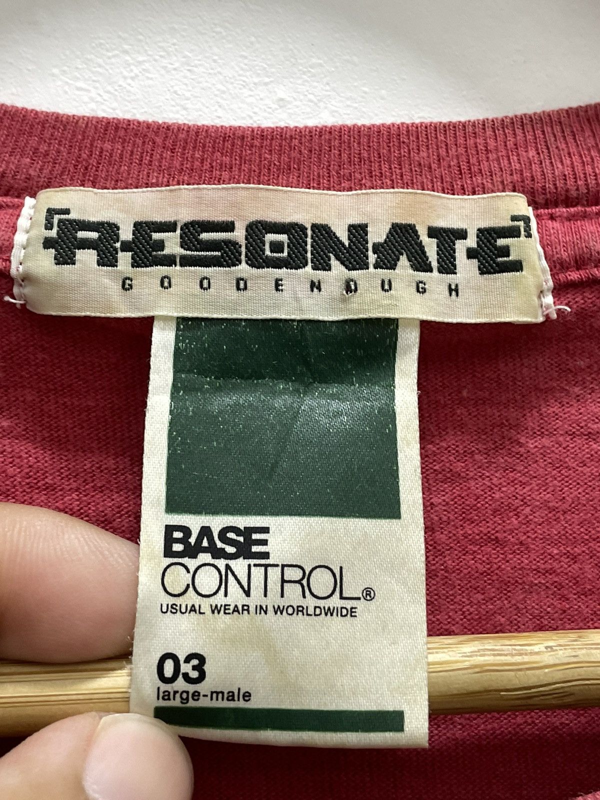 BASE CONTROL × GOODENOUGH × Good Enough VINTAGE GDEH x BASE CONTROL RED T-SHIRT Size US L / EU 52-54 / 3 - 8 Thumbnail
