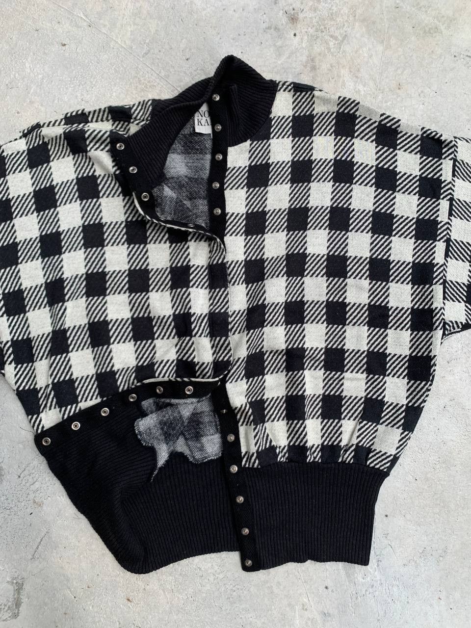 Norma Kamali Vintage Norma Kamali Gingham Snap Button Sweater Size M / US 6-8 / IT 42-44 - 5 Thumbnail