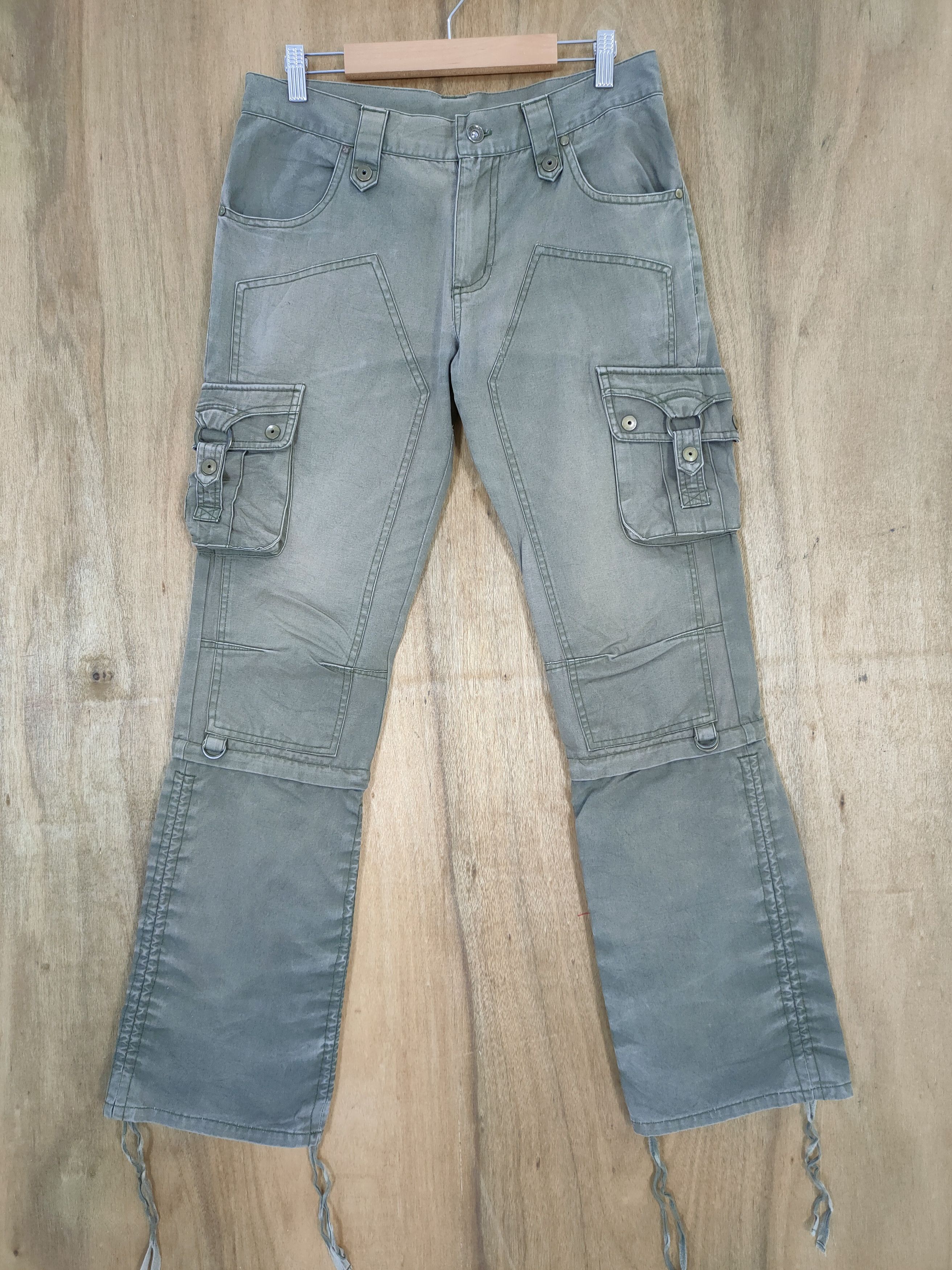 Japanese Brand VINTAGE SEMANTIC DESIGN FADED DOUBLE KNEE CARGO PANTS Size US 30 / EU 46 - 1 Thumbnail