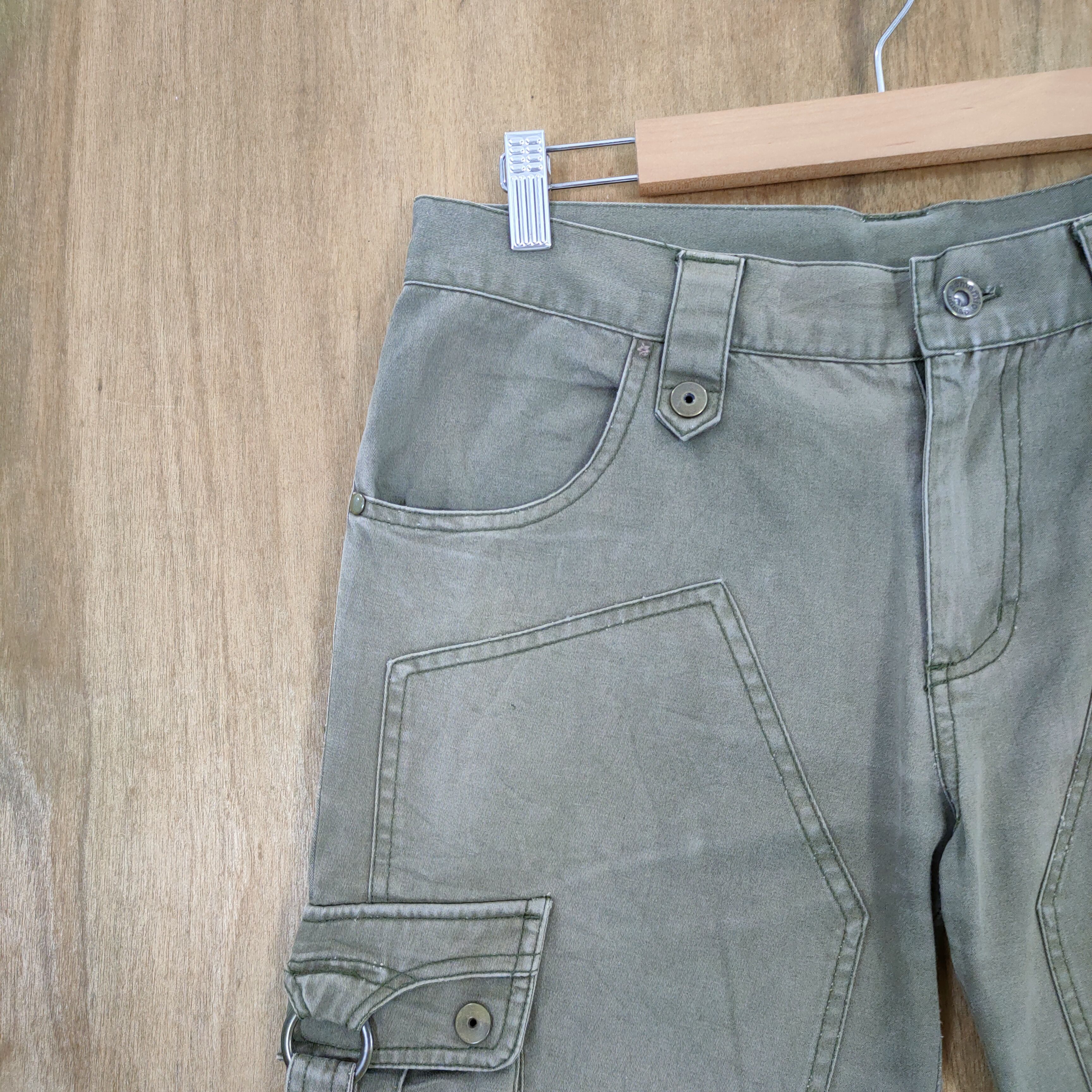 Japanese Brand VINTAGE SEMANTIC DESIGN FADED DOUBLE KNEE CARGO PANTS Size US 30 / EU 46 - 3 Thumbnail