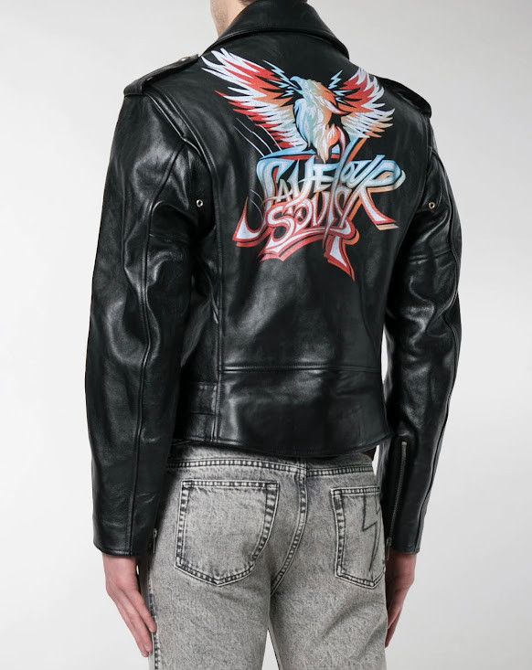 Givenchy GIVENCHY Leather Biker Jacket with Distressed Back