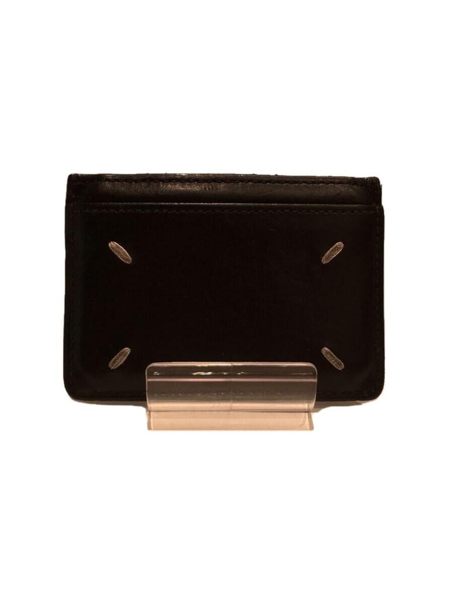 Pre-owned Maison Margiela Black 4 Stitch Motif Leather Card Case