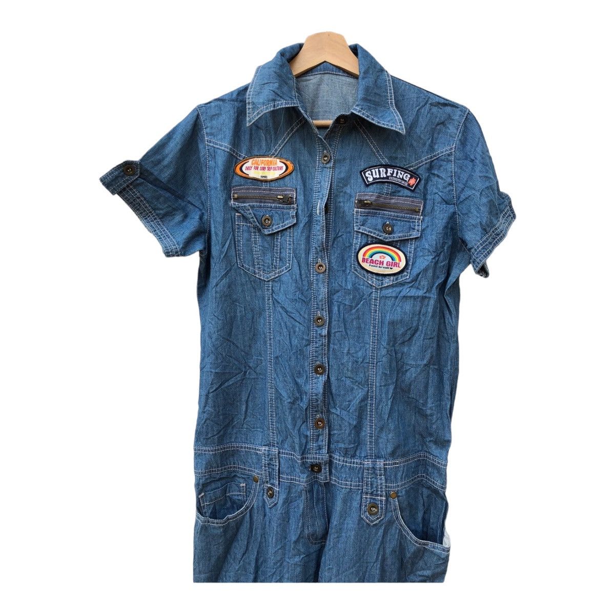 Overall Ladies Denim Surfing Beach Girl