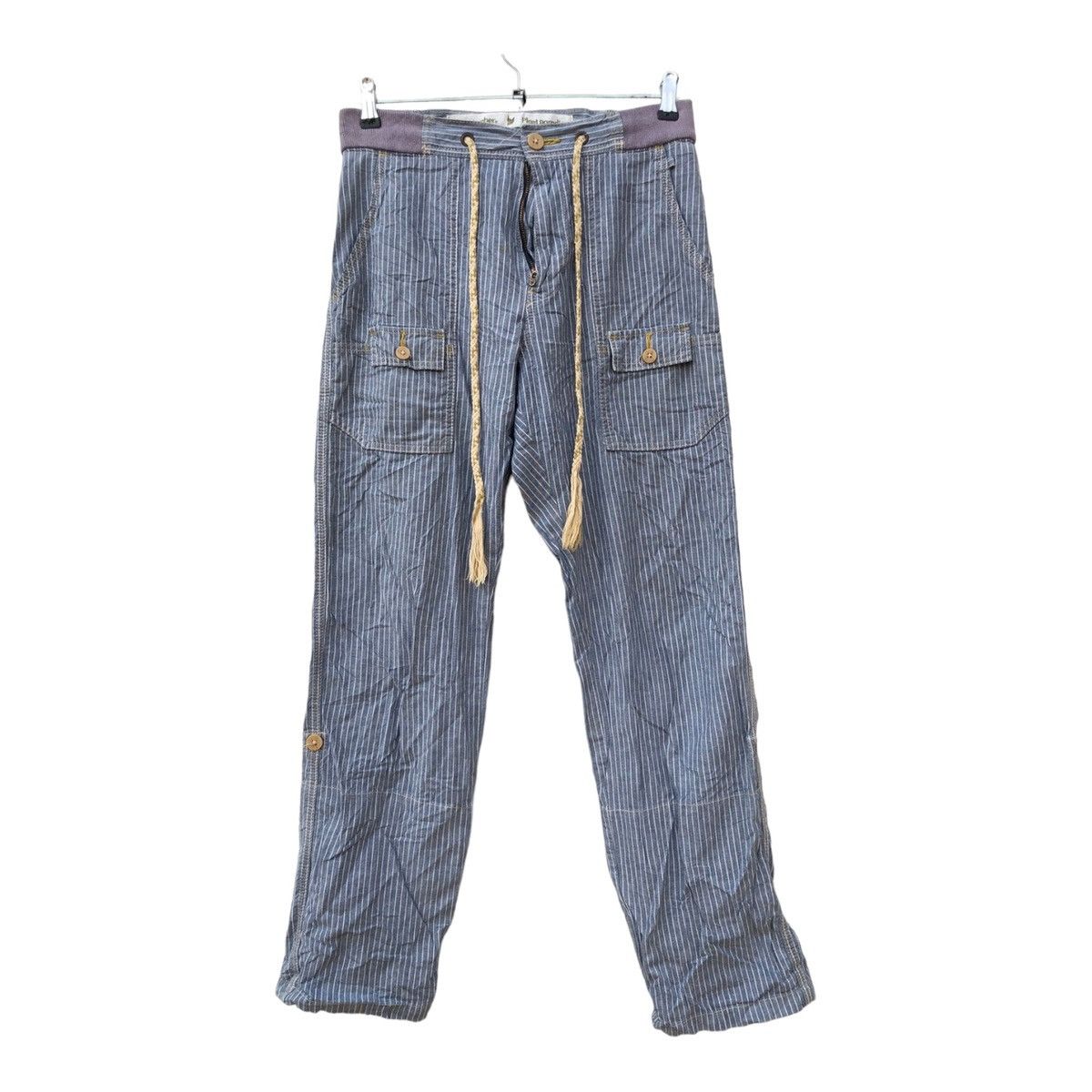 Japanese Brand Back Number Plant Paradise Pant Hickory Stripe Drawstring Size US 31 - 1 Thumbnail