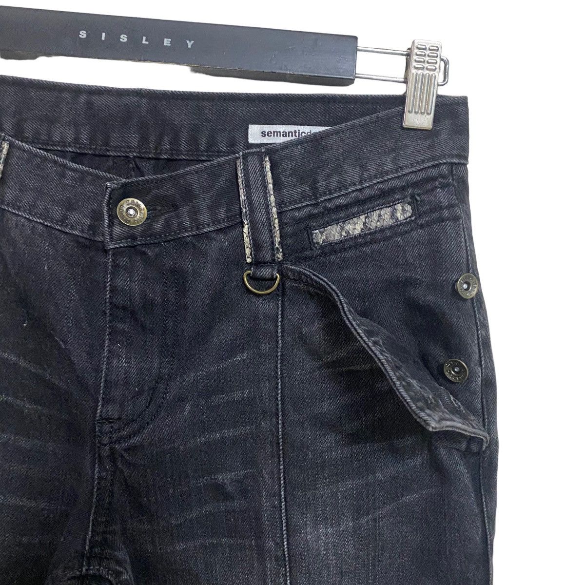 semanticdesign SEMANTIC DESIGN Snakeskin Black Denim Jeans Size US 30 / EU 46 - 6 Thumbnail