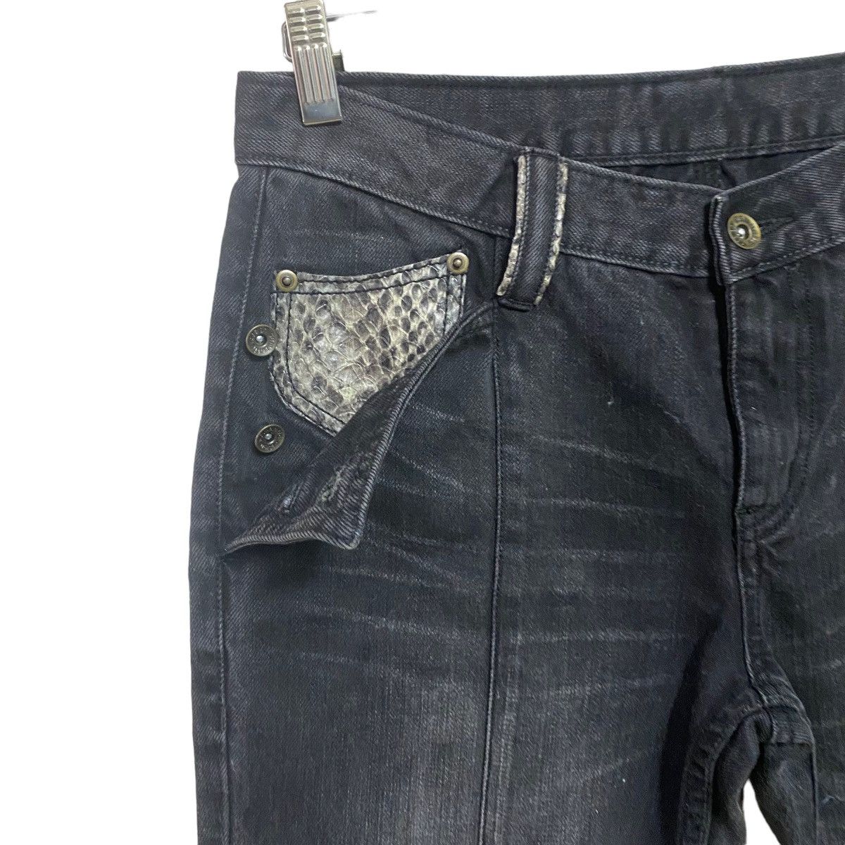 semanticdesign SEMANTIC DESIGN Snakeskin Black Denim Jeans Size US 30 / EU 46 - 7 Thumbnail