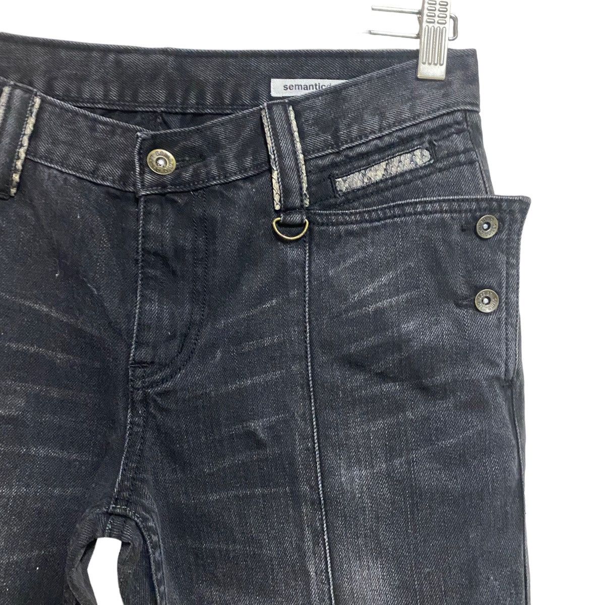 semanticdesign SEMANTIC DESIGN Snakeskin Black Denim Jeans Size US 30 / EU 46 - 4 Thumbnail
