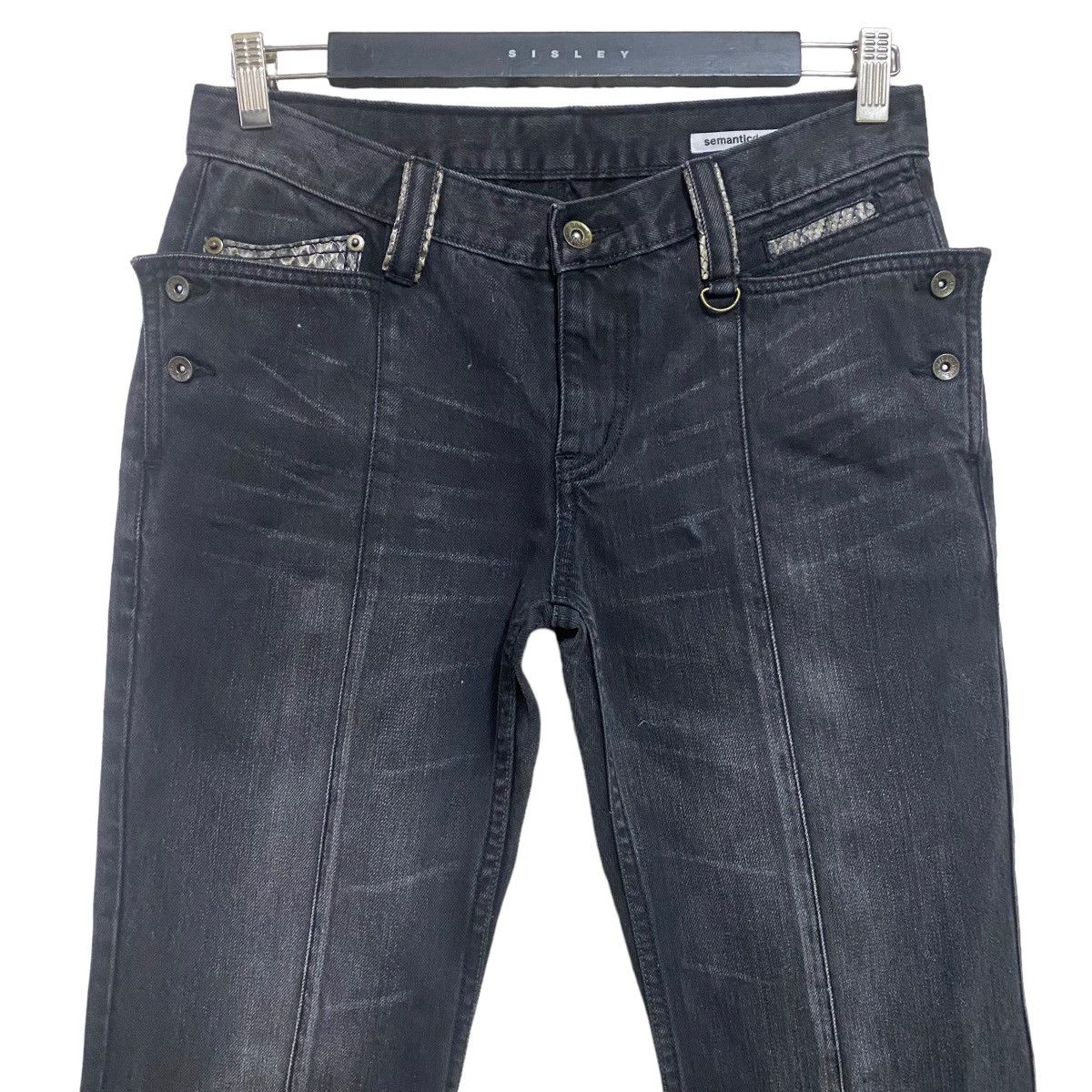 semanticdesign SEMANTIC DESIGN Snakeskin Black Denim Jeans Size US 30 / EU 46 - 3 Thumbnail