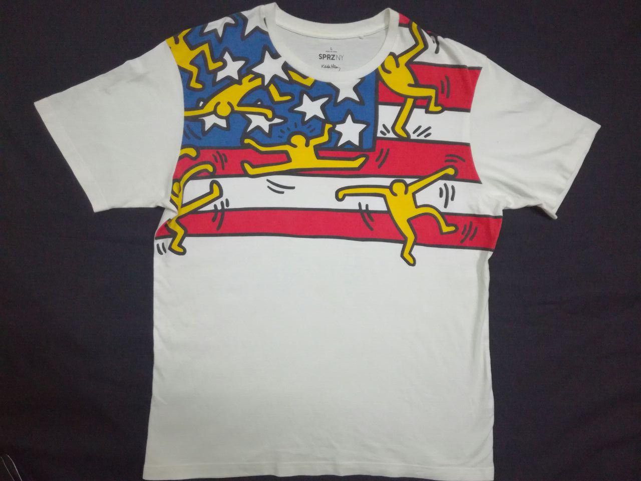 Japanese Brand × Keith Haring × Vintage Keith Haring American Art Flag USA T shirt Pop art Size US L / EU 52-54 / 3 - 1 Thumbnail