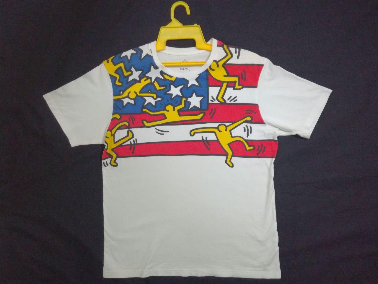 Japanese Brand × Keith Haring × Vintage Keith Haring American Art Flag USA T shirt Pop art Size US L / EU 52-54 / 3 - 2 Thumbnail