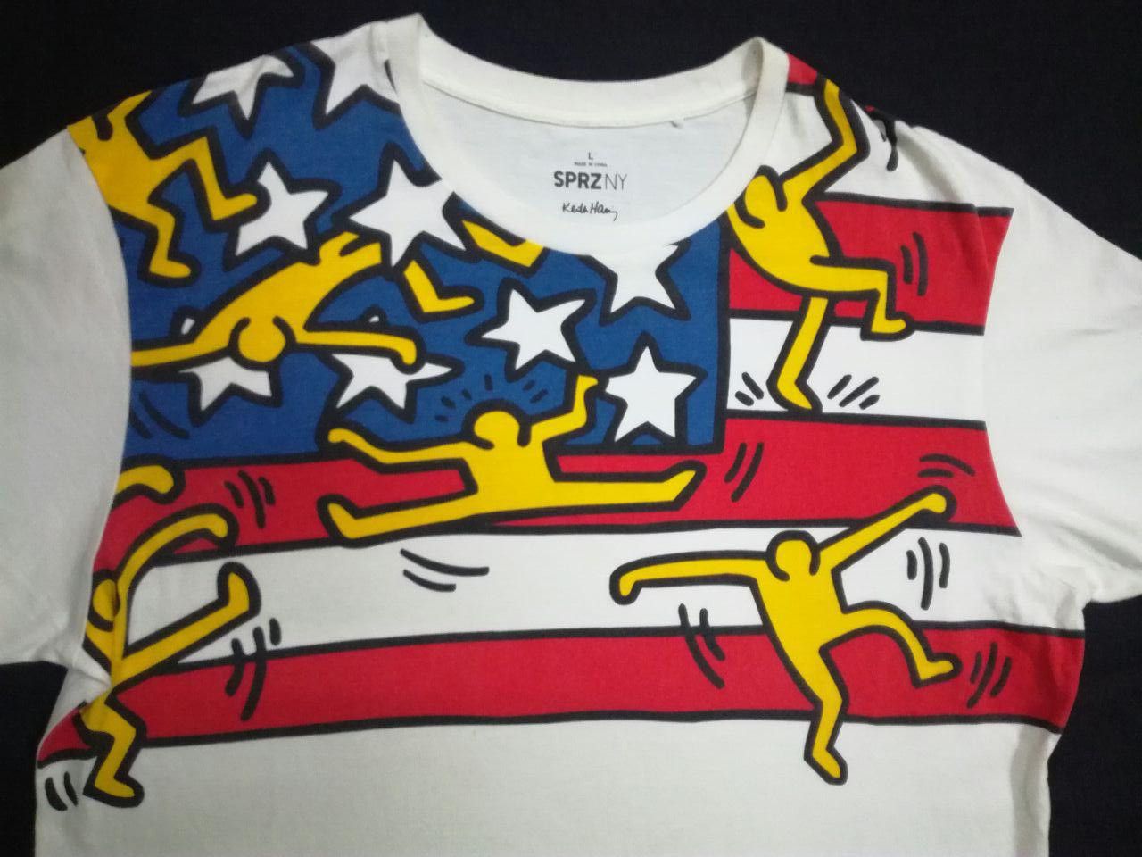 Japanese Brand × Keith Haring × Vintage Keith Haring American Art Flag USA T shirt Pop art Size US L / EU 52-54 / 3 - 7 Thumbnail