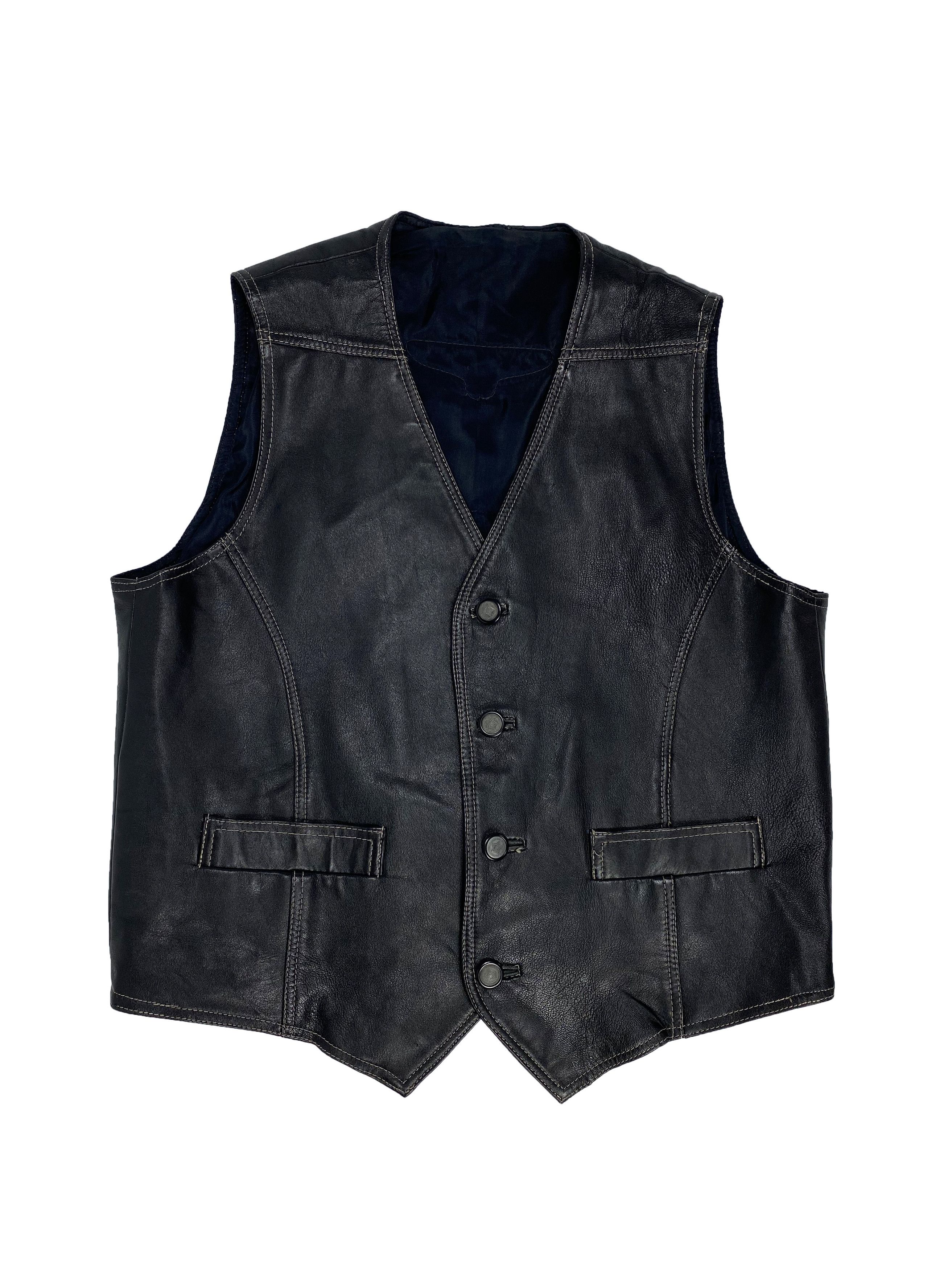 Genuine Leather × Harley Davidson × Vintage Harley Davidson USA Y2K Leather Biker Vest Waistcoat Size US M / EU 48-50 / 2 - 1 Thumbnail