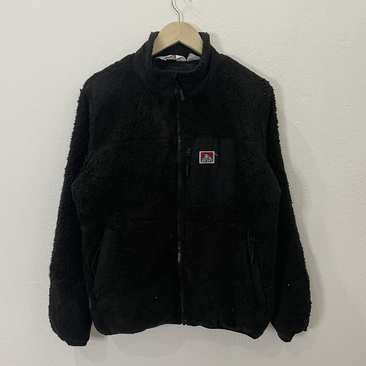 image of Vintage Ben Davis Zipper Ups Fleece Jacket in Black, Men's (Size Large)