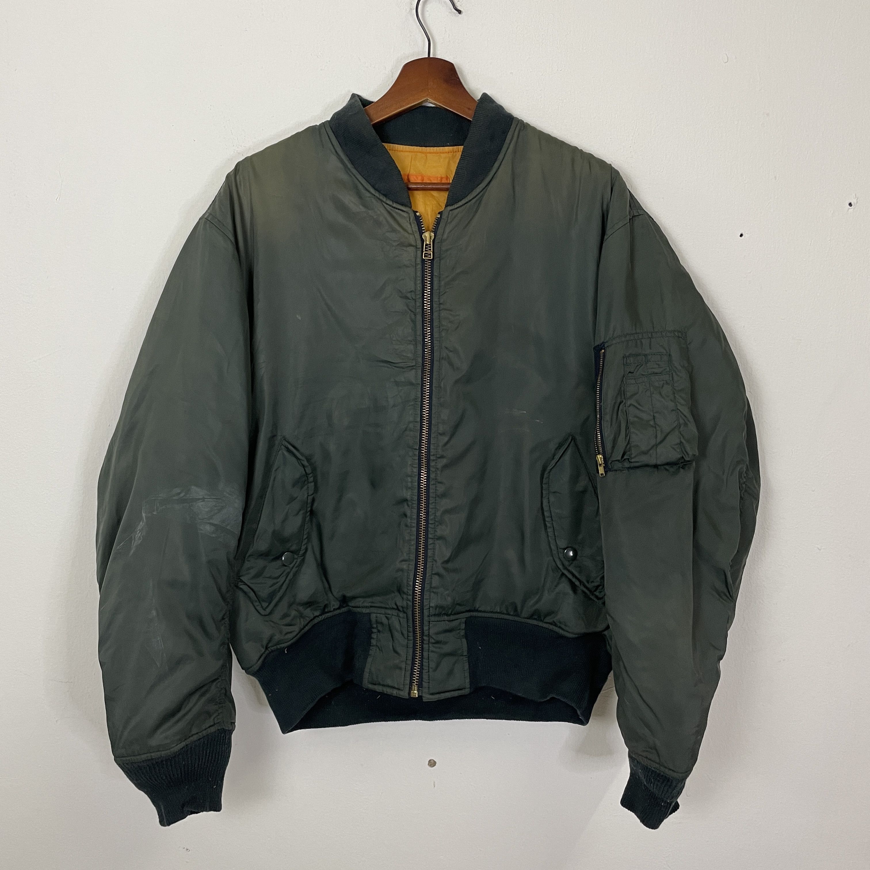 image of Flight Club x Vintage Unbranded Flight Bomber Jacket in Green, Men's (Size XL)