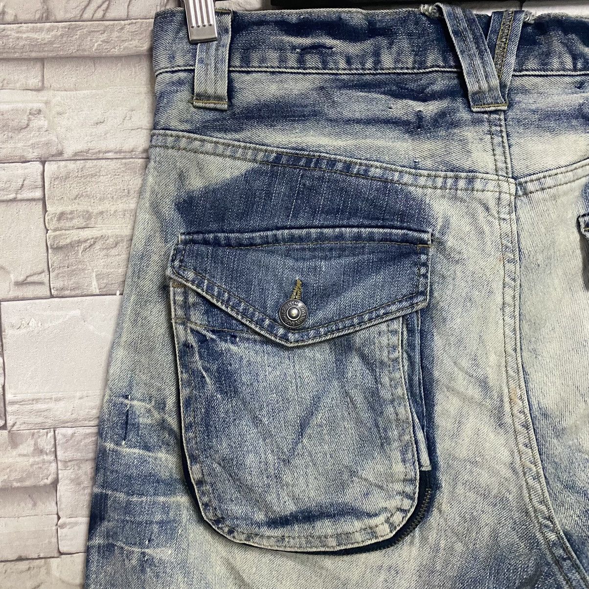 PPFM PPFM Curved Leg Acid Washed Denim Jeans Size US 31 - 14 Thumbnail