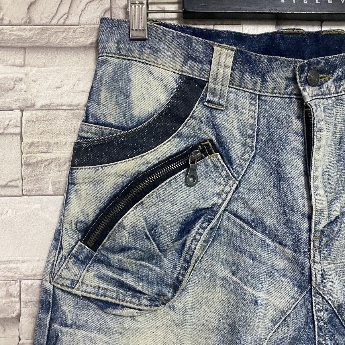 PPFM PPFM Curved Leg Acid Washed Denim Jeans Size US 31 - 5 Thumbnail